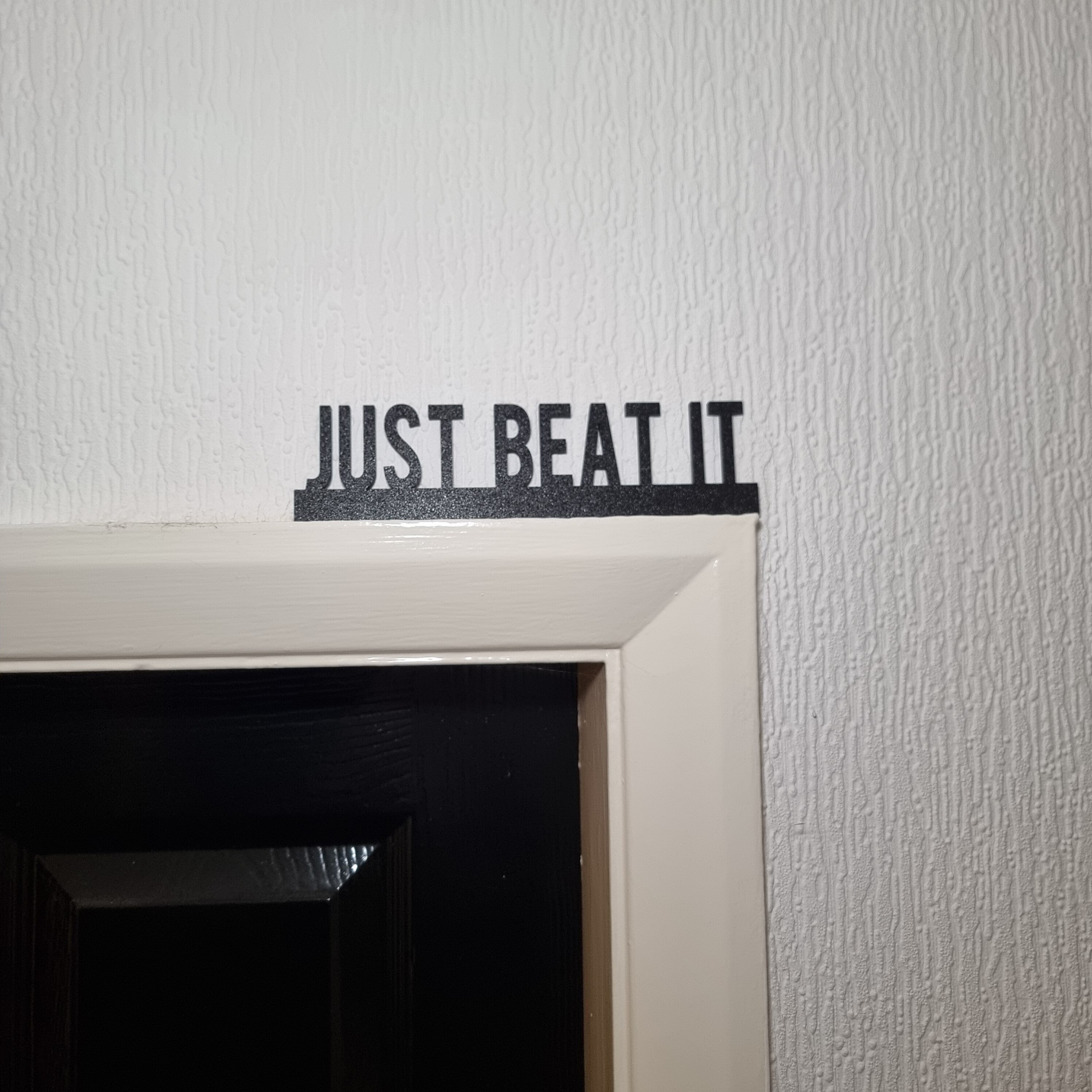 Just Beat It Door topper, shelf decor, wall decor, quirky home interior decor, quirky gift, door decoration