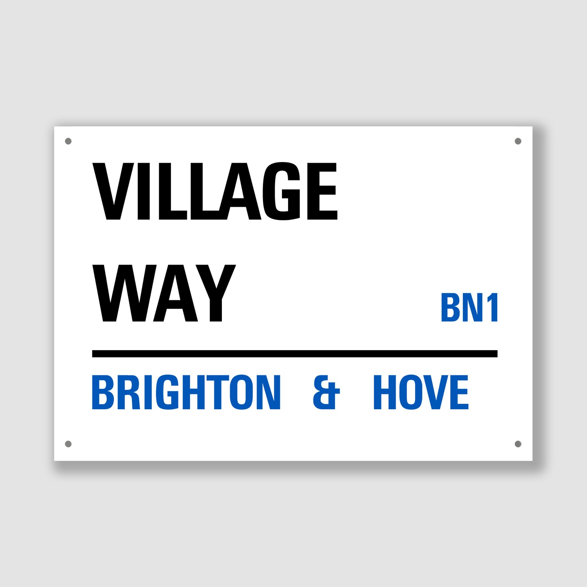 Brighton & Hove - Village Way, Street Sign, Brighton gift, Brighton Souvenir, Brighton Keepsake, Brighton Road, Village Way Gift