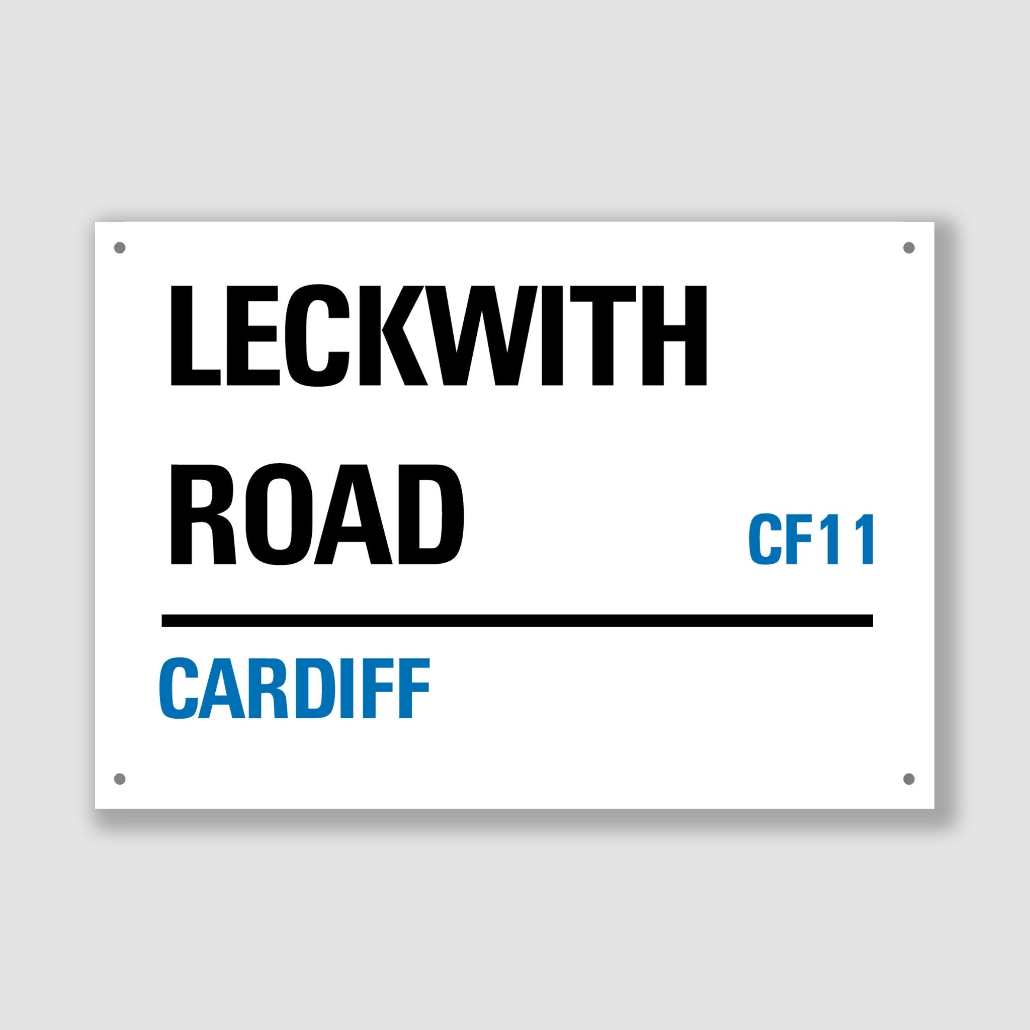 Cardiff - Leckwith Road, Street Sign, Cardiff gift, Cardiff Souvenir, Cardiff Keepsake, Cardiff Road, Leckwith Road Gift