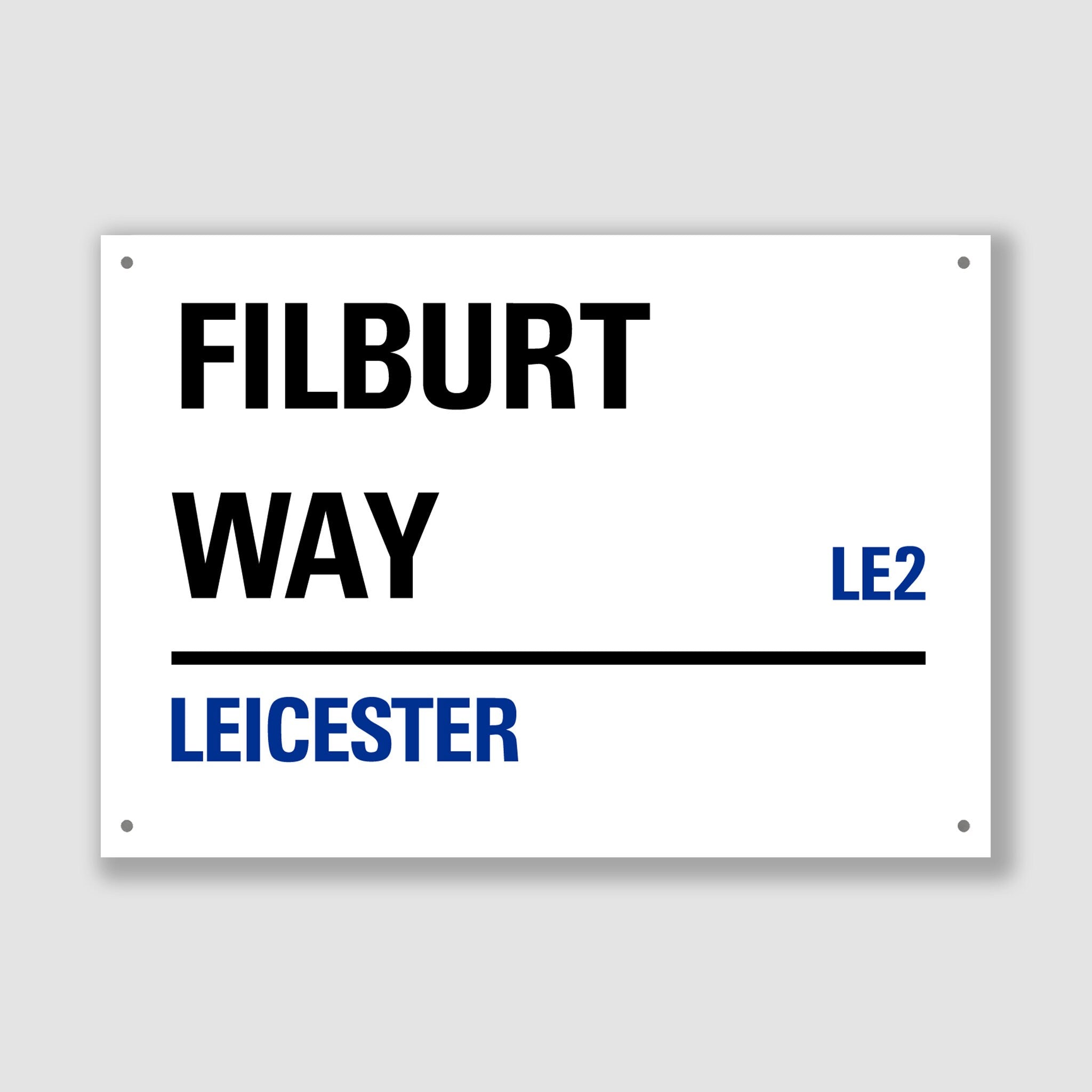 Leicester - Filburt Way, Street Sign, Leicester gift, Leicester Souvenir, Leicester Keepsake, Leicester Road, Filburt Way Gift