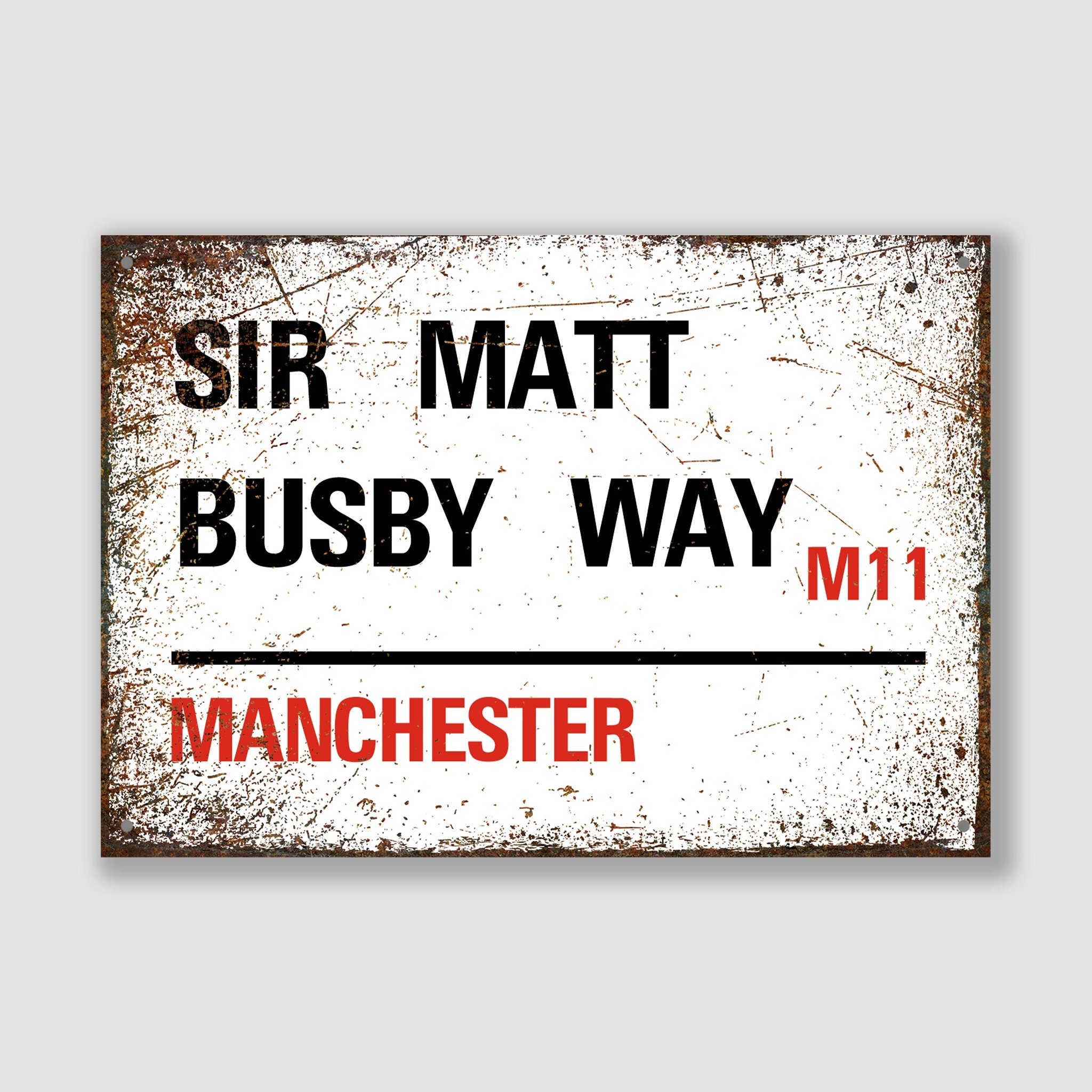 Manchester - Sir Matt Busby Way, Street Sign, Manchester gift, Manchester Souvenir, Manchester Keepsake, Manchester Road