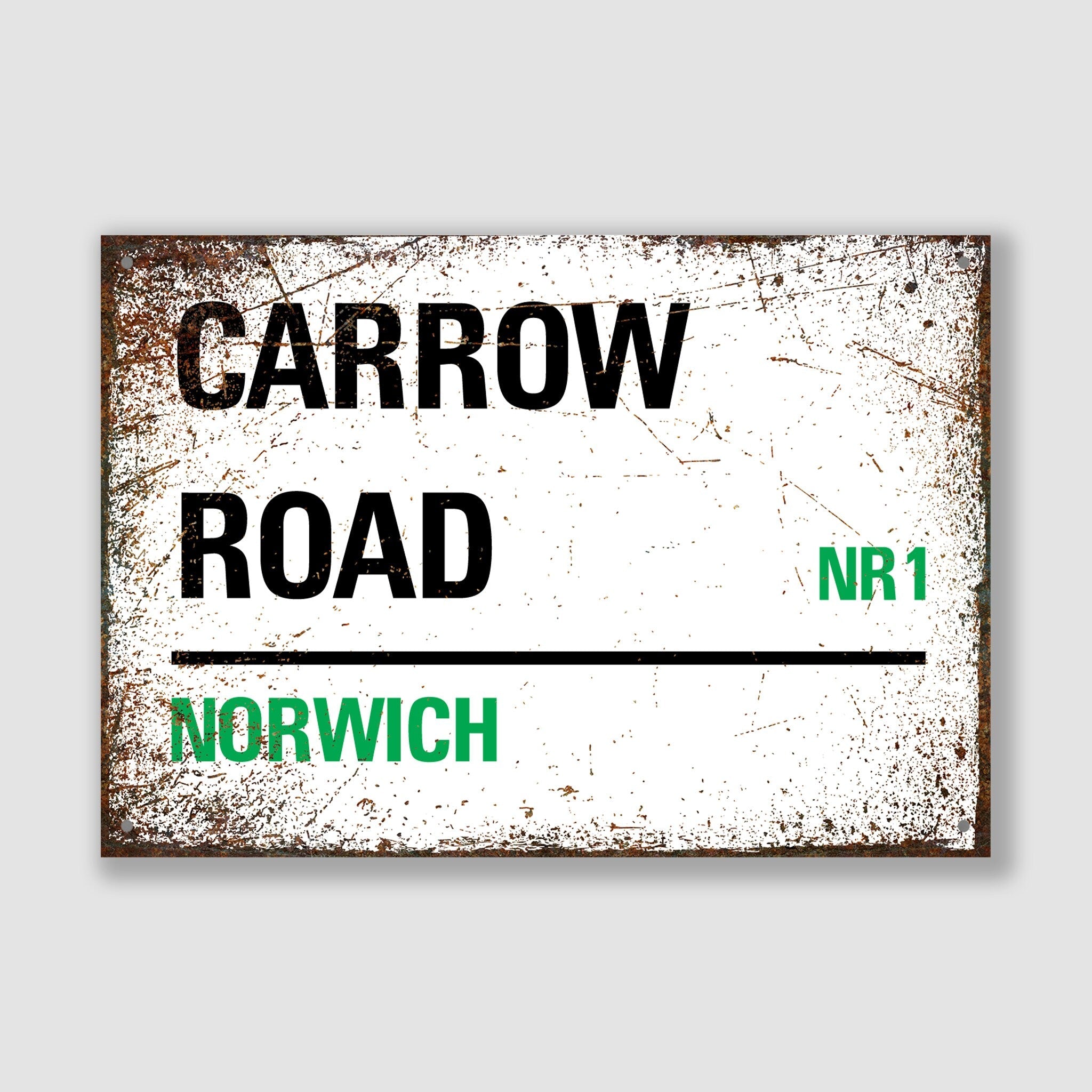 Norwich - Carrow Road, Street Sign, Norwich gift, Norwich Souvenir, Norwich Keepsake, Norwich Carrow Road