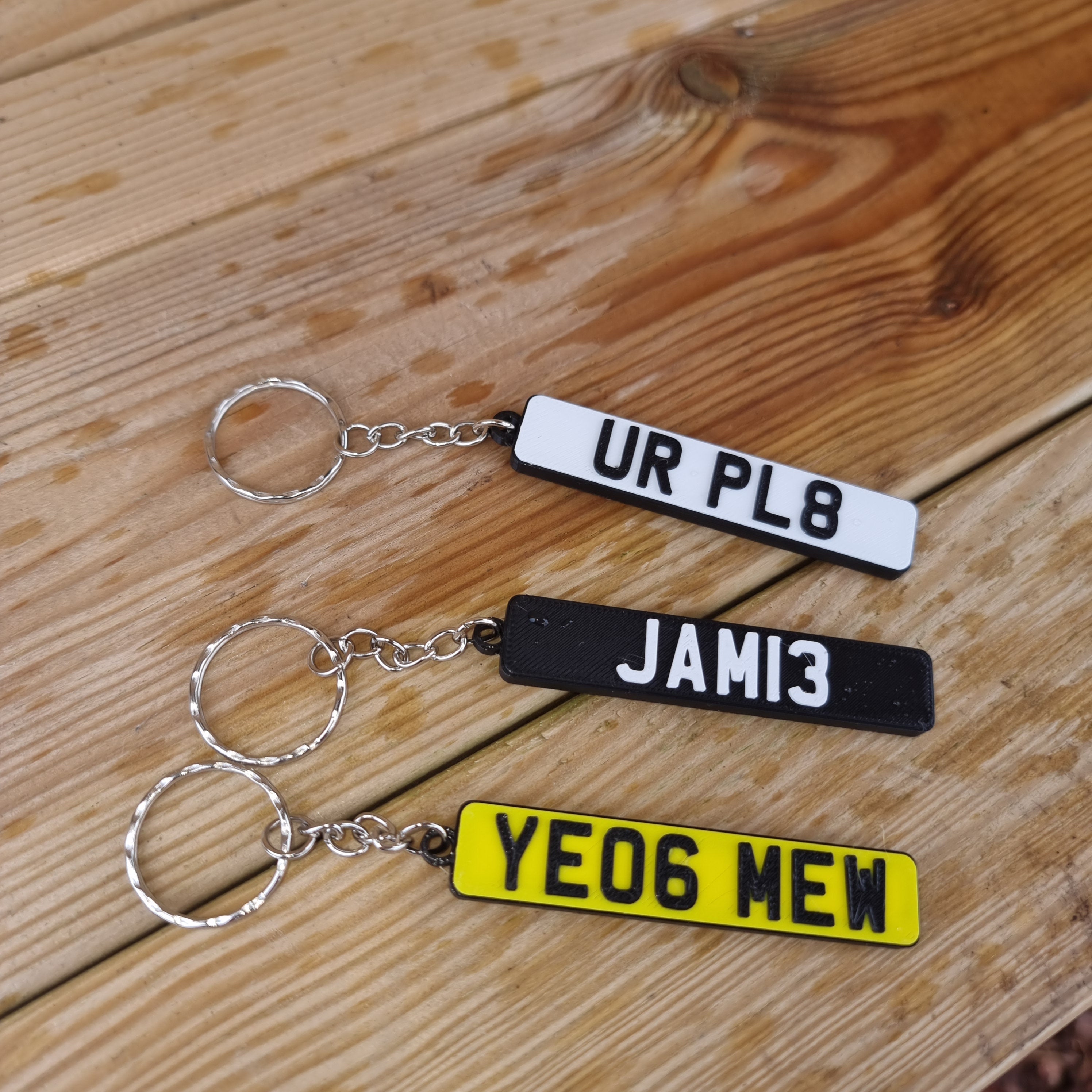 Personalised 3D Keyring Number Plate License Plate Keyring Unique Gift