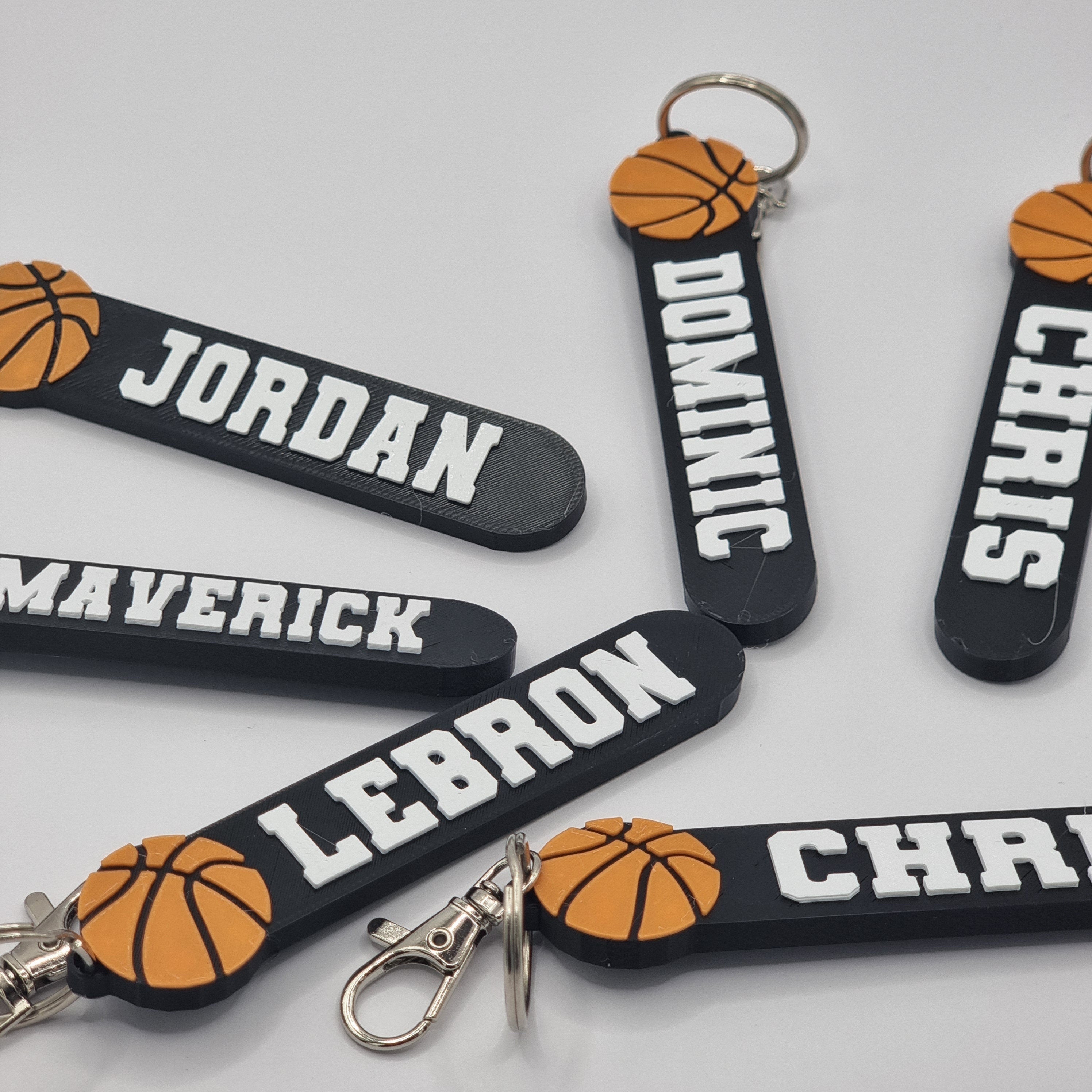 Personalized Basketball Keychain - Keyring - Bag Tag - Name Tag - Backpack Tags, Kid's Name Tags, Sport Keyrings, Charms