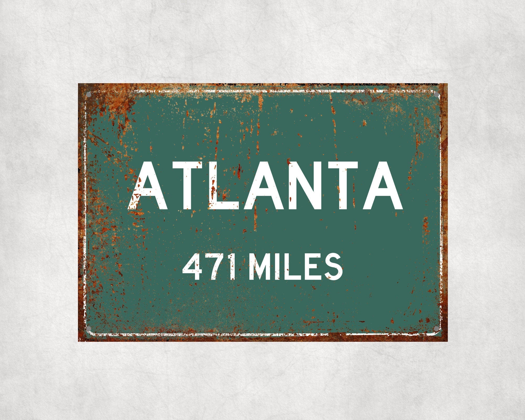 PERSONALIZED ATLANTA Sign, Atlanta City Distance Sign, City of Atlanta Gift, Atlanta Gifts, Atlanta Souvenir, Atlanta Signs