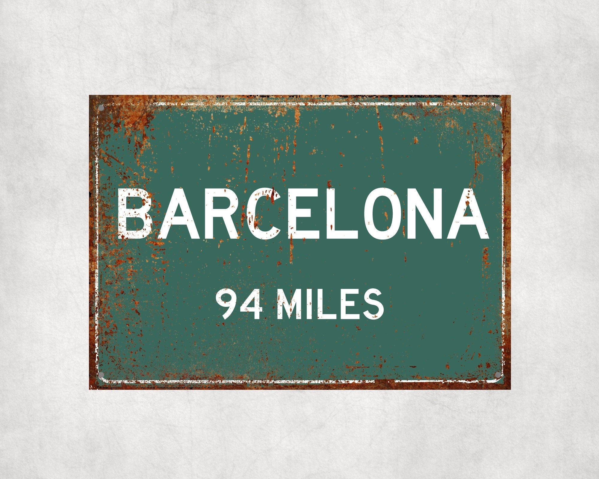 PERSONALIZED BARCELONA Sign, Barcelona City Distance Sign, City of Barcelona Gift, Barcelona Gifts, Barcelona Souvenir, Barcelona Signs