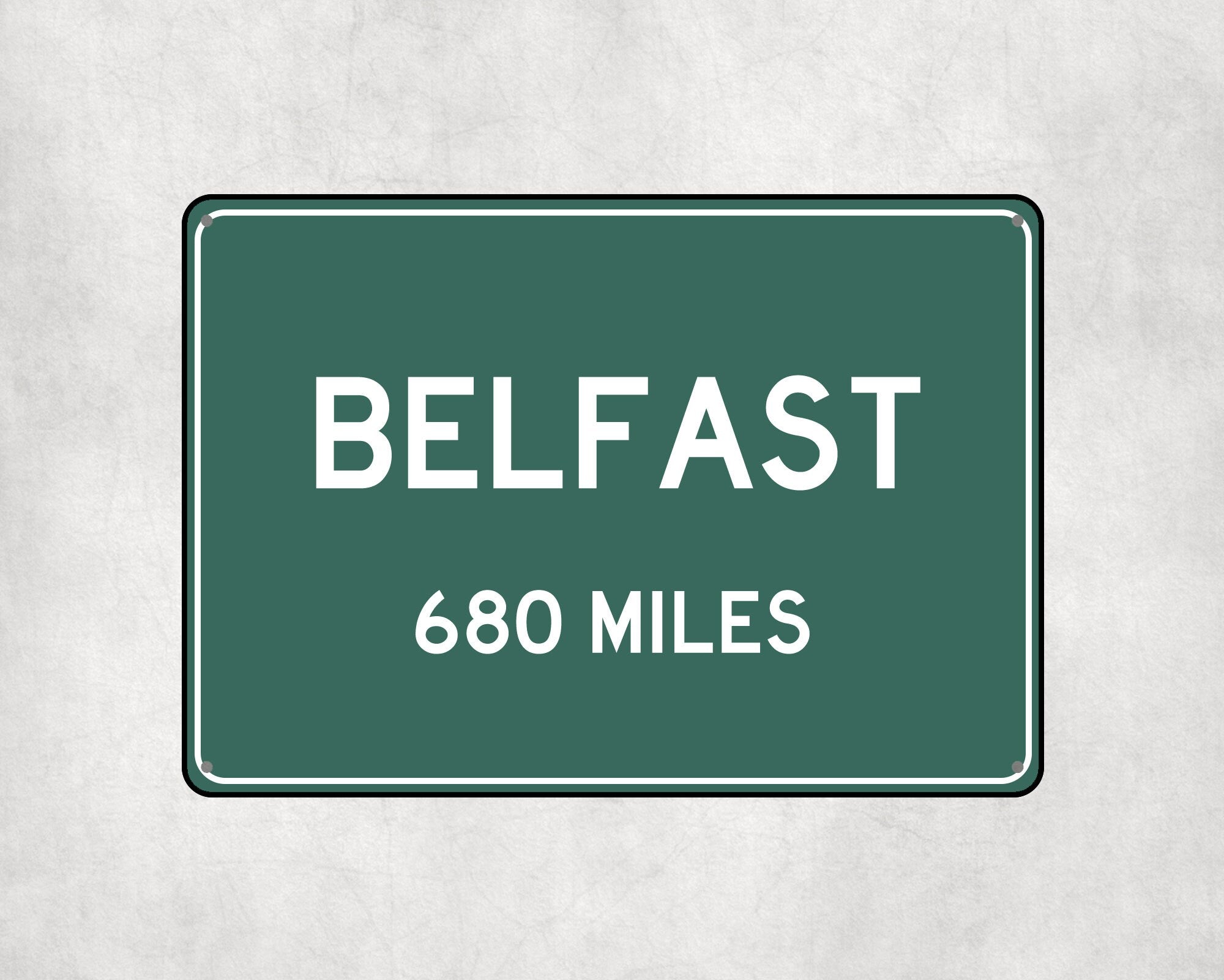 PERSONALIZED BELFAST Sign, Belfast City Distance Sign, City of Belfast Gift, Belfast Gifts, Belfast Souvenir, Belfast Signs