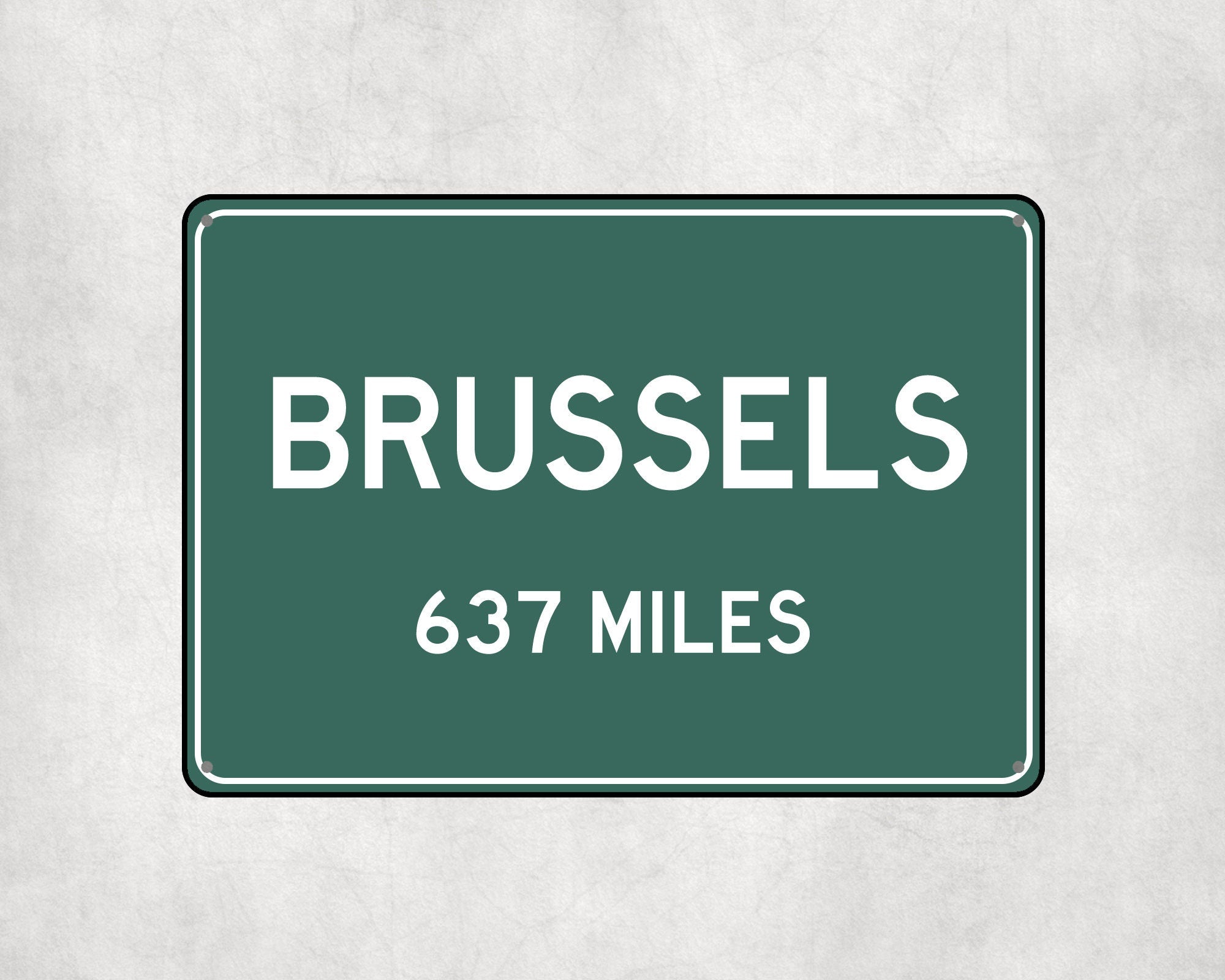 PERSONALIZED BRUSSELS Sign, Brussels City Distance Sign, City of Brussels Gift, Brussels Gifts, Brussels Souvenir, Brussels Signs