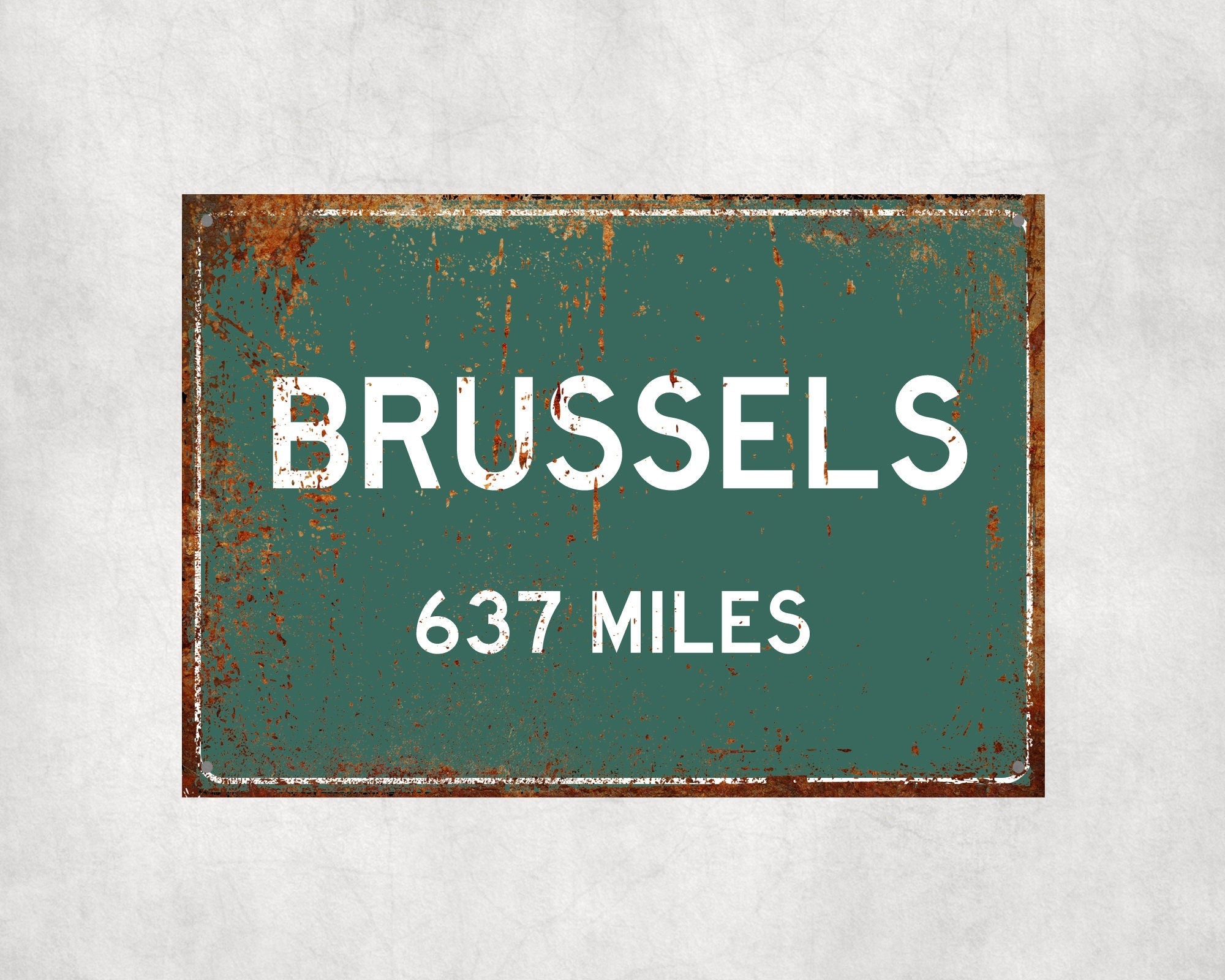 PERSONALIZED BRUSSELS Sign, Brussels City Distance Sign, City of Brussels Gift, Brussels Gifts, Brussels Souvenir, Brussels Signs