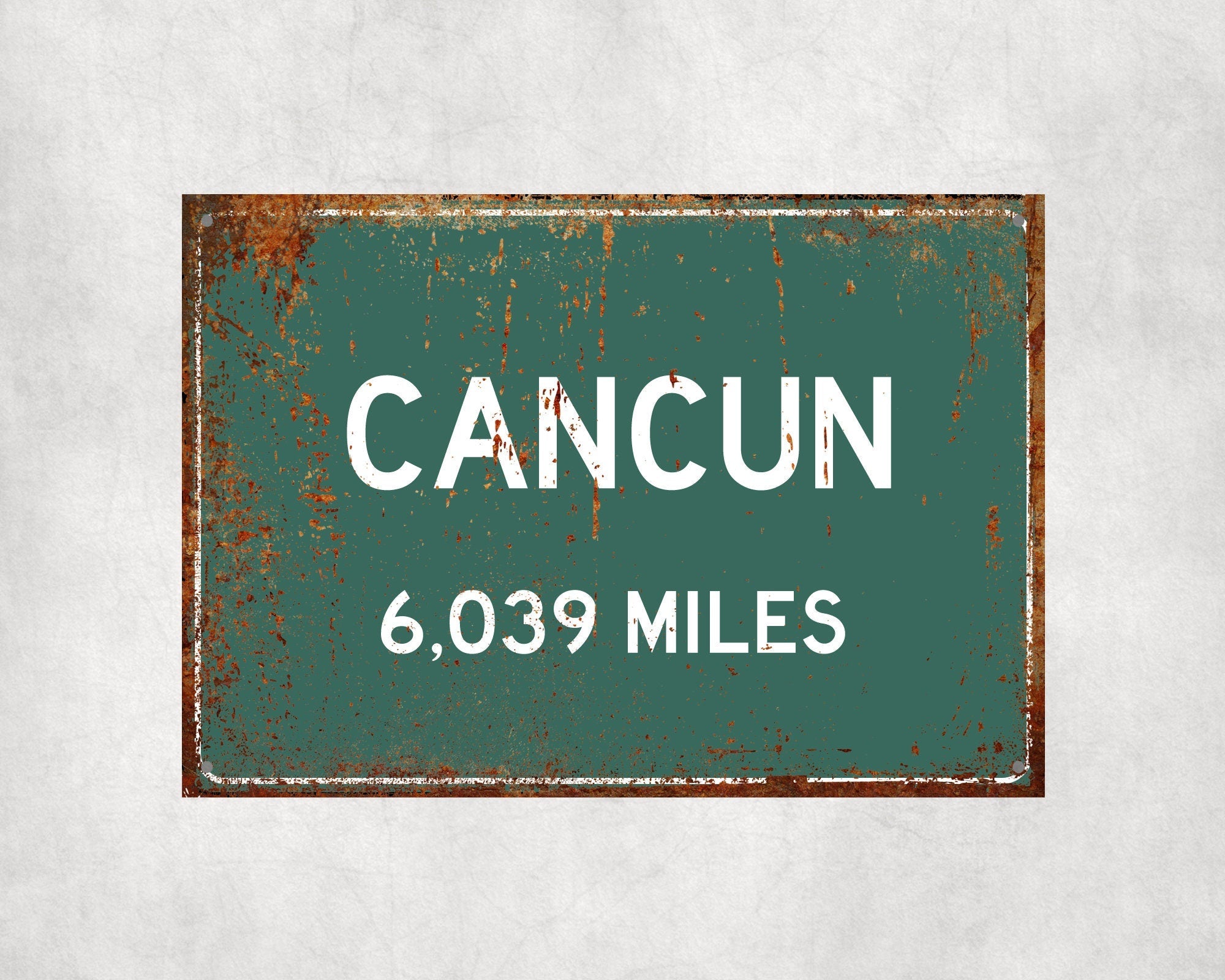 PERSONALIZED CANCUN Sign, Cancun City Distance Sign, City of Cancun Gift, Cancun Gifts, Cancun Souvenir, Cancun Signs