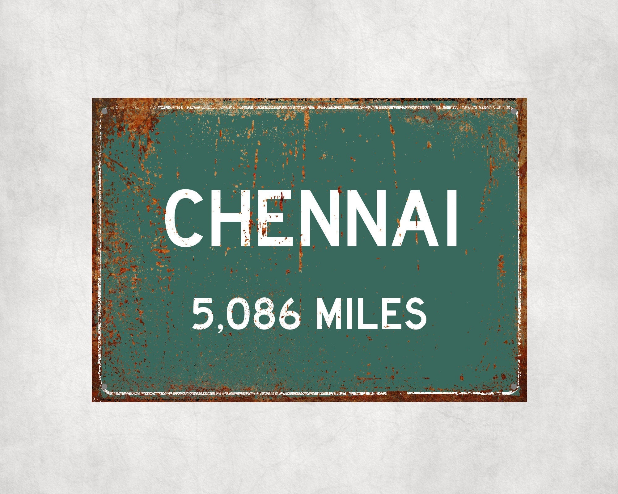 PERSONALIZED CHENNAI Sign, Chennai City Distance Sign, City of Chennai Gift, Chennai Gifts, Chennai Souvenir, Chennai Signs