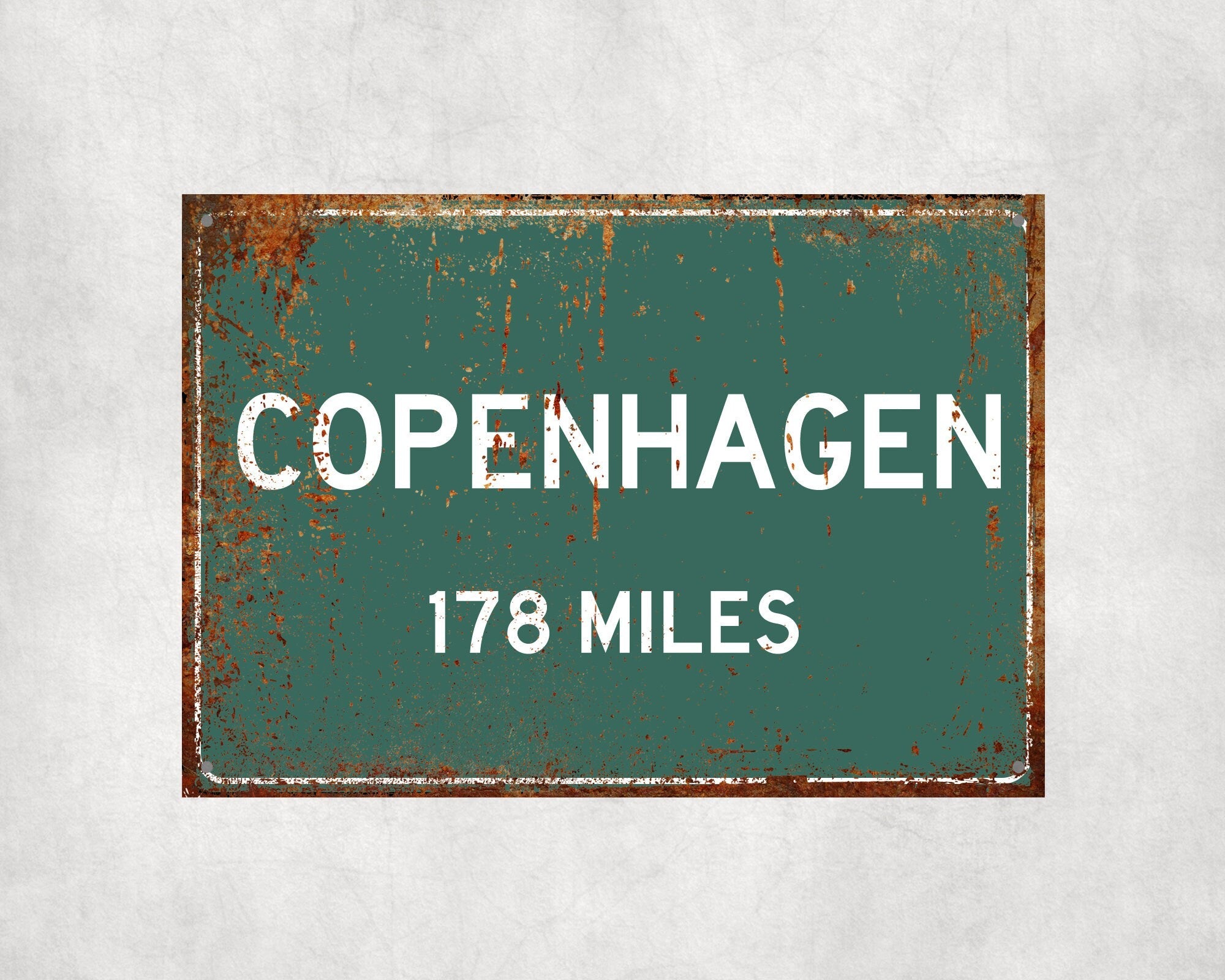 PERSONALIZED COPENHAGEN Sign, Copenhagen City Distance Sign, City of Copenhagen Gift, Copenhagen Gifts, Copenhagen Souvenir, Copenhagen Sign