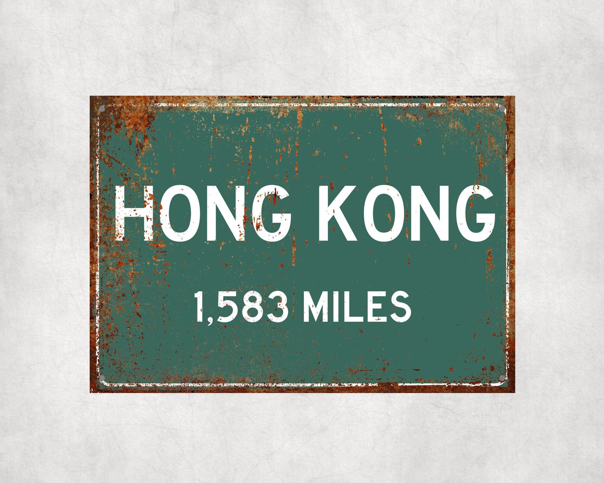 PERSONALIZED HONG KONG Sign, Hong Kong City Distance Sign, City of Hong Kong Gift, Hong Kong Gifts, Hong Kong Souvenir, Hong Kong Signs