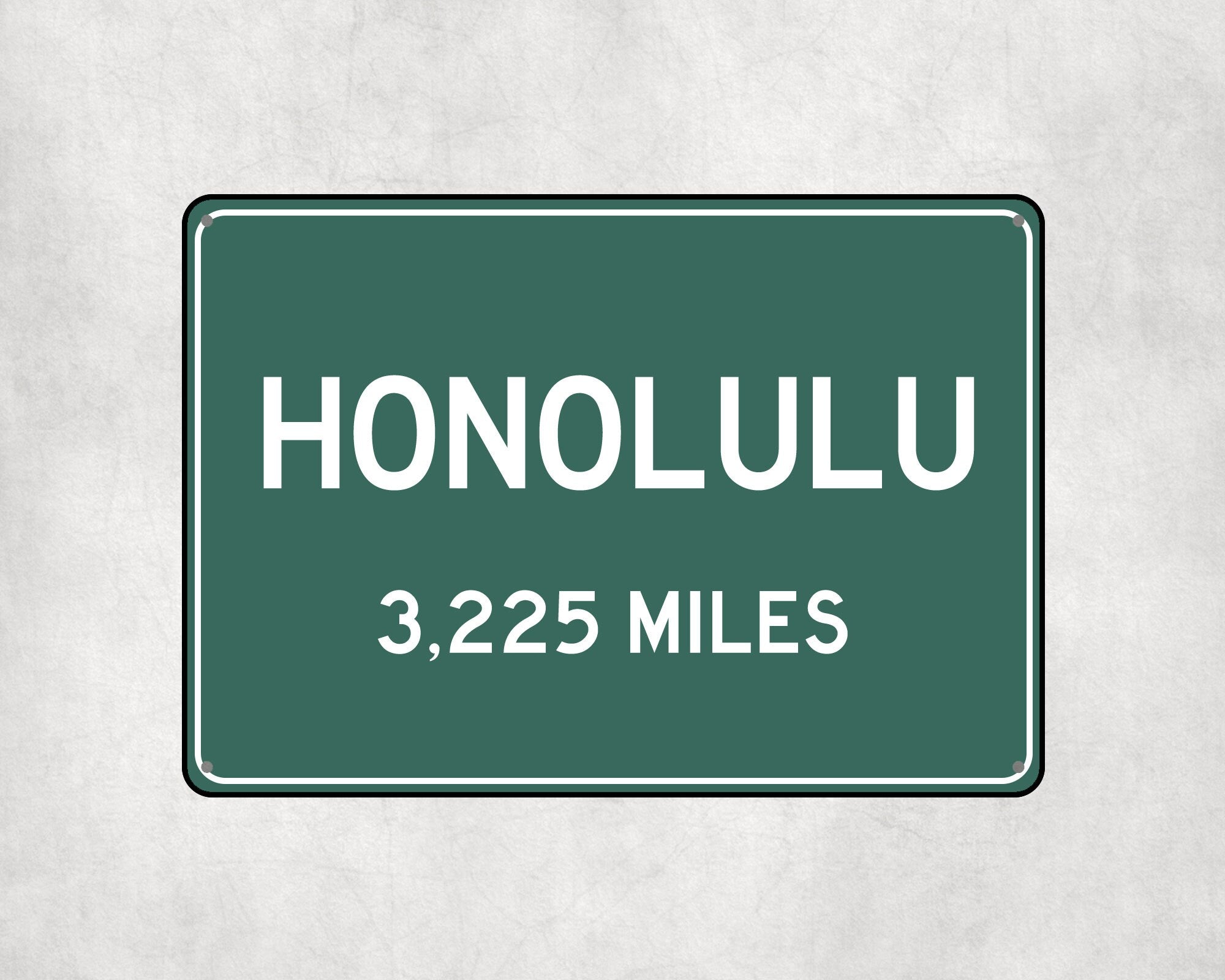 PERSONALIZED HONOLULU Sign, Honolulu City Distance Sign, City of Honolulu Gift, Honolulu Gifts, Honolulu Souvenir, Honolulu Signs