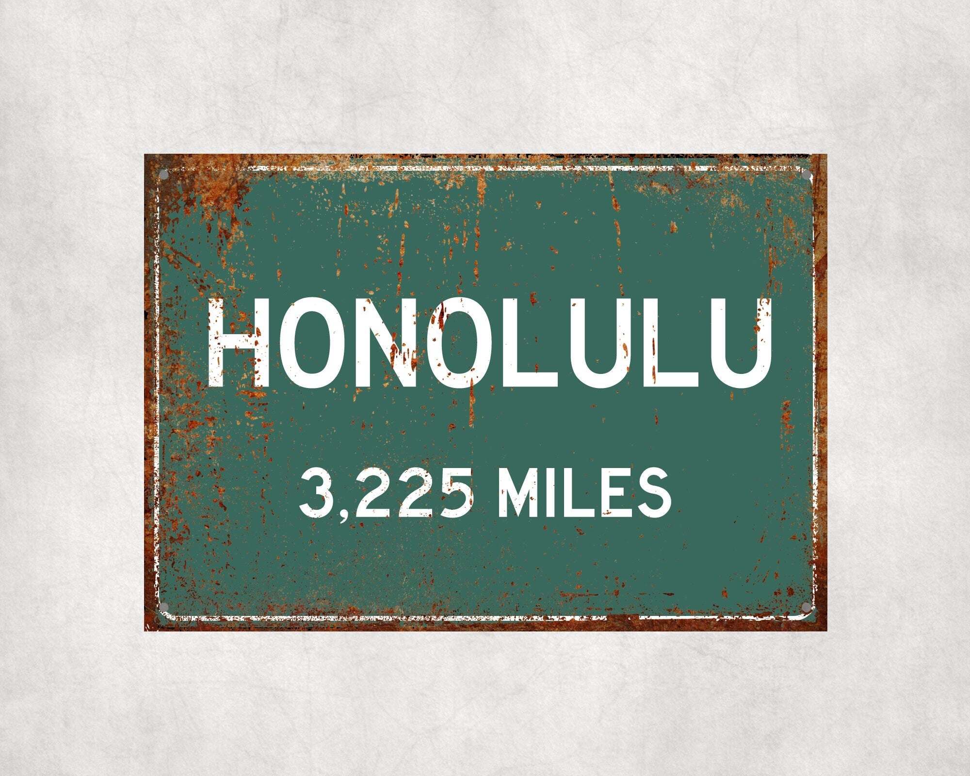 PERSONALIZED HONOLULU Sign, Honolulu City Distance Sign, City of Honolulu Gift, Honolulu Gifts, Honolulu Souvenir, Honolulu Signs