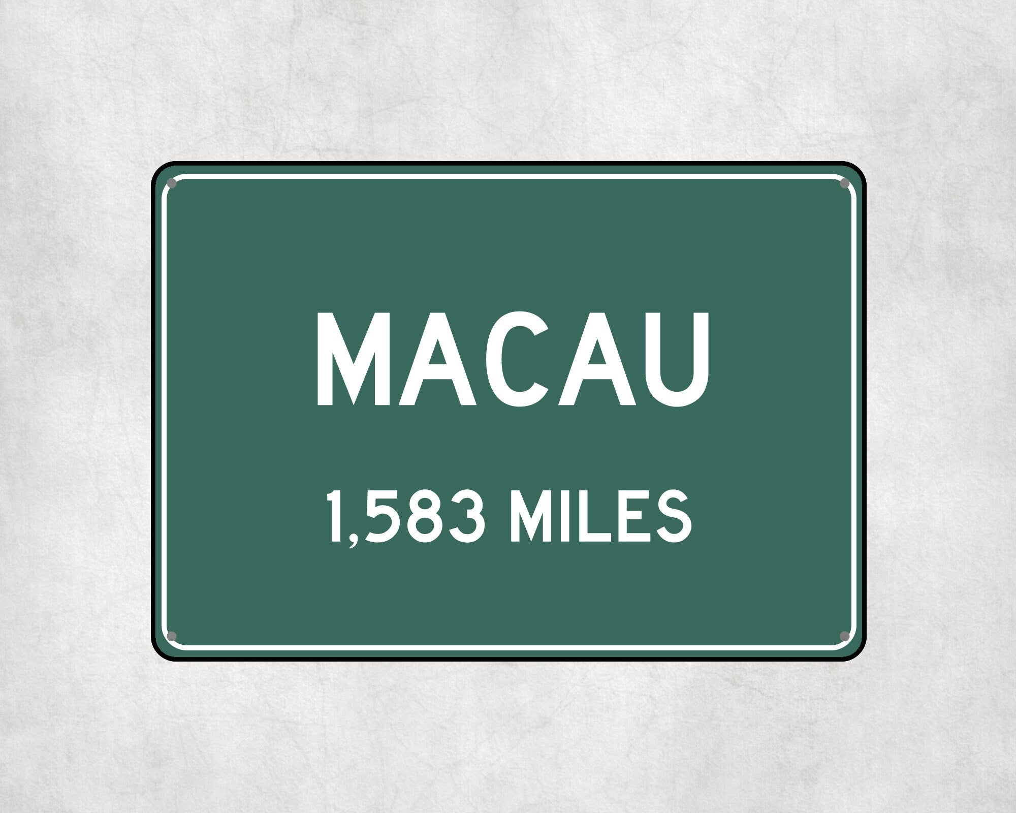 PERSONALIZED MACAU Sign, Macau City Distance Sign, City of Macau Gift, Macau Gifts, Macau Souvenir, Macau Signs