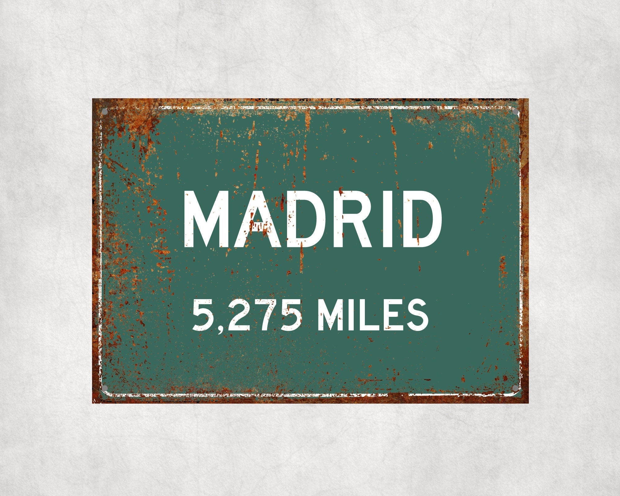 PERSONALIZED MADRID Sign, Madrid City Distance Sign, City of Madrid Gift, Madrid Gifts, Madrid Souvenir, Madrid Signs