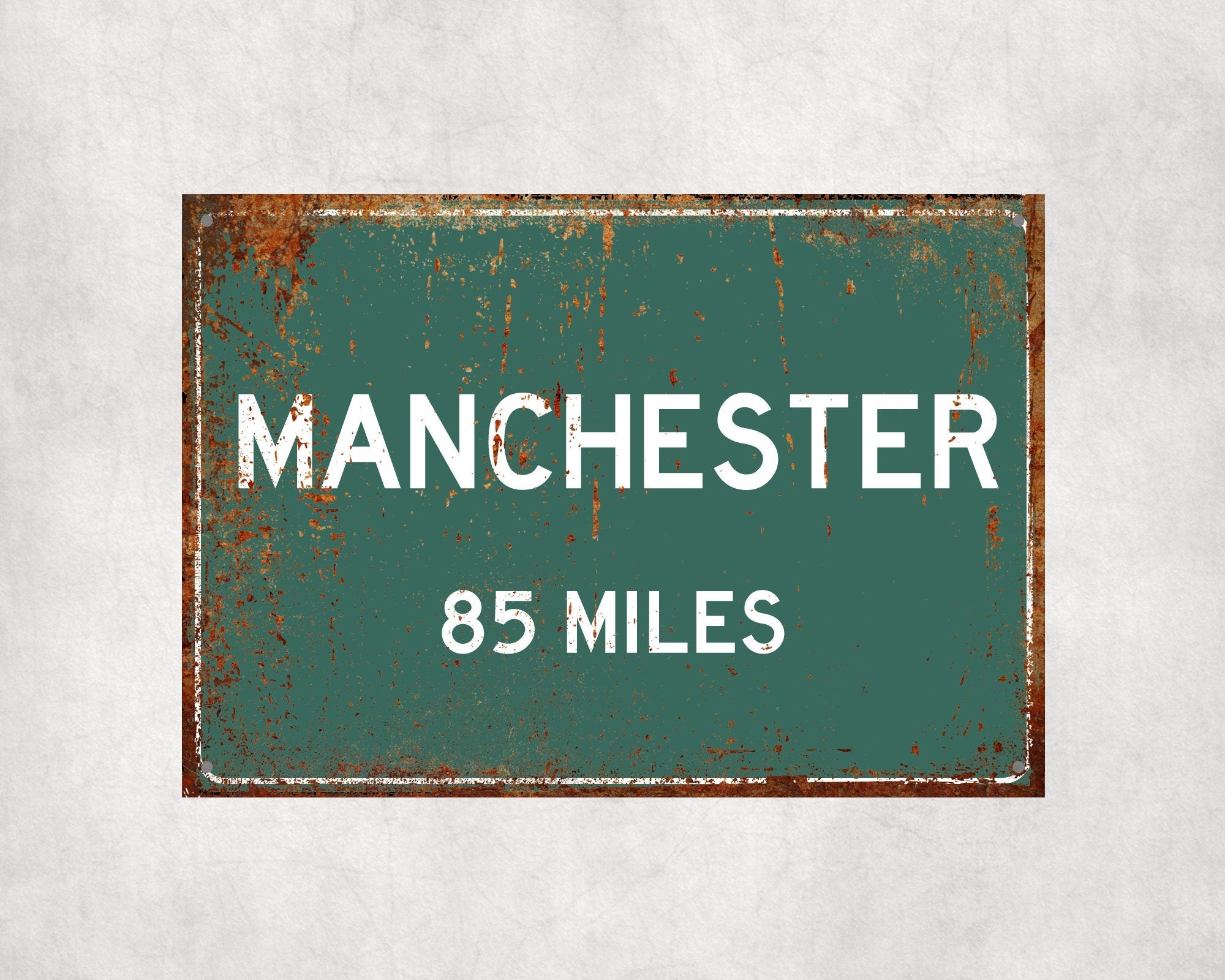 PERSONALIZED MANCHESTER Sign, Manchester City Distance Sign, City of Manchester Gift, Manchester Gifts, Manchester Souvenir, Manc Signs