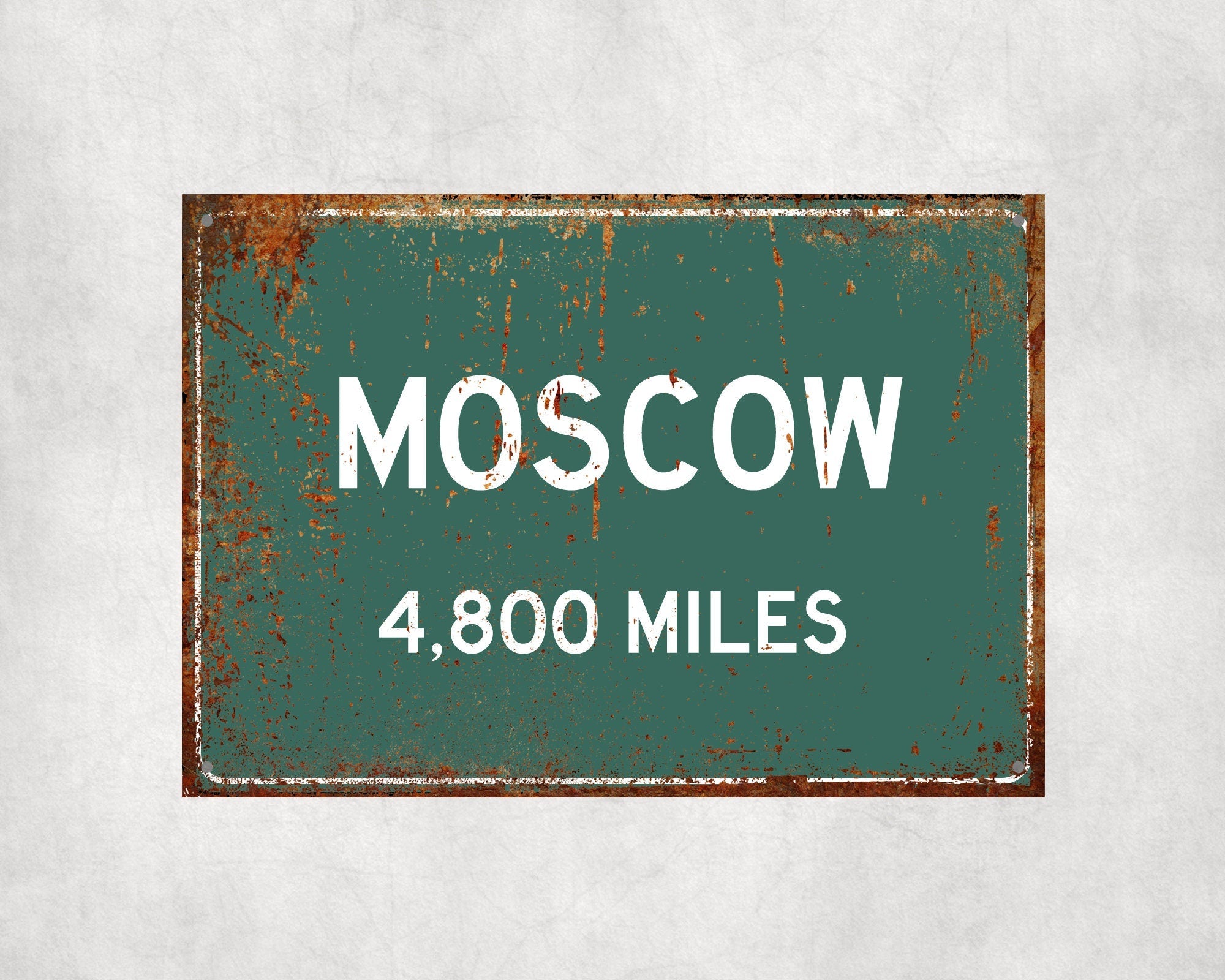 PERSONALIZED MOSCOW Sign, Moscow City Distance Sign, City of Moscow Gift, Moscow Gifts, Moscow Souvenir, Moscow Signs