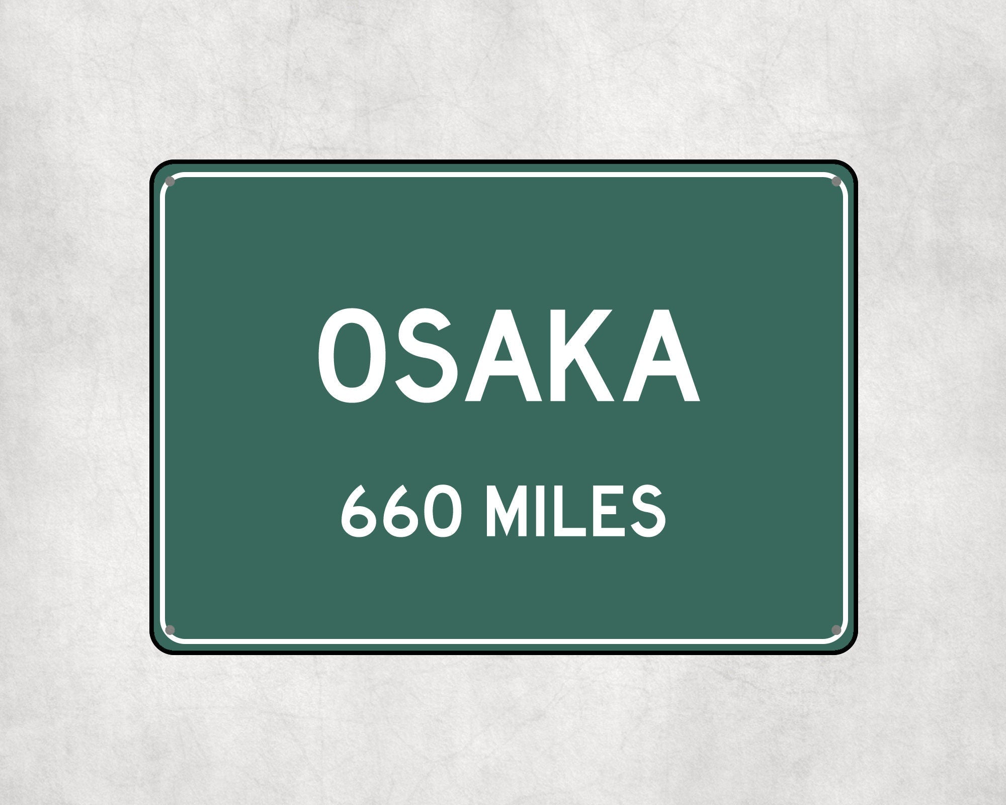 PERSONALIZED OSKAKA Sign, Osaka City Distance Sign, City of Osaka Gift, Osaka Gifts, Osaka Souvenir, Osaka Signs