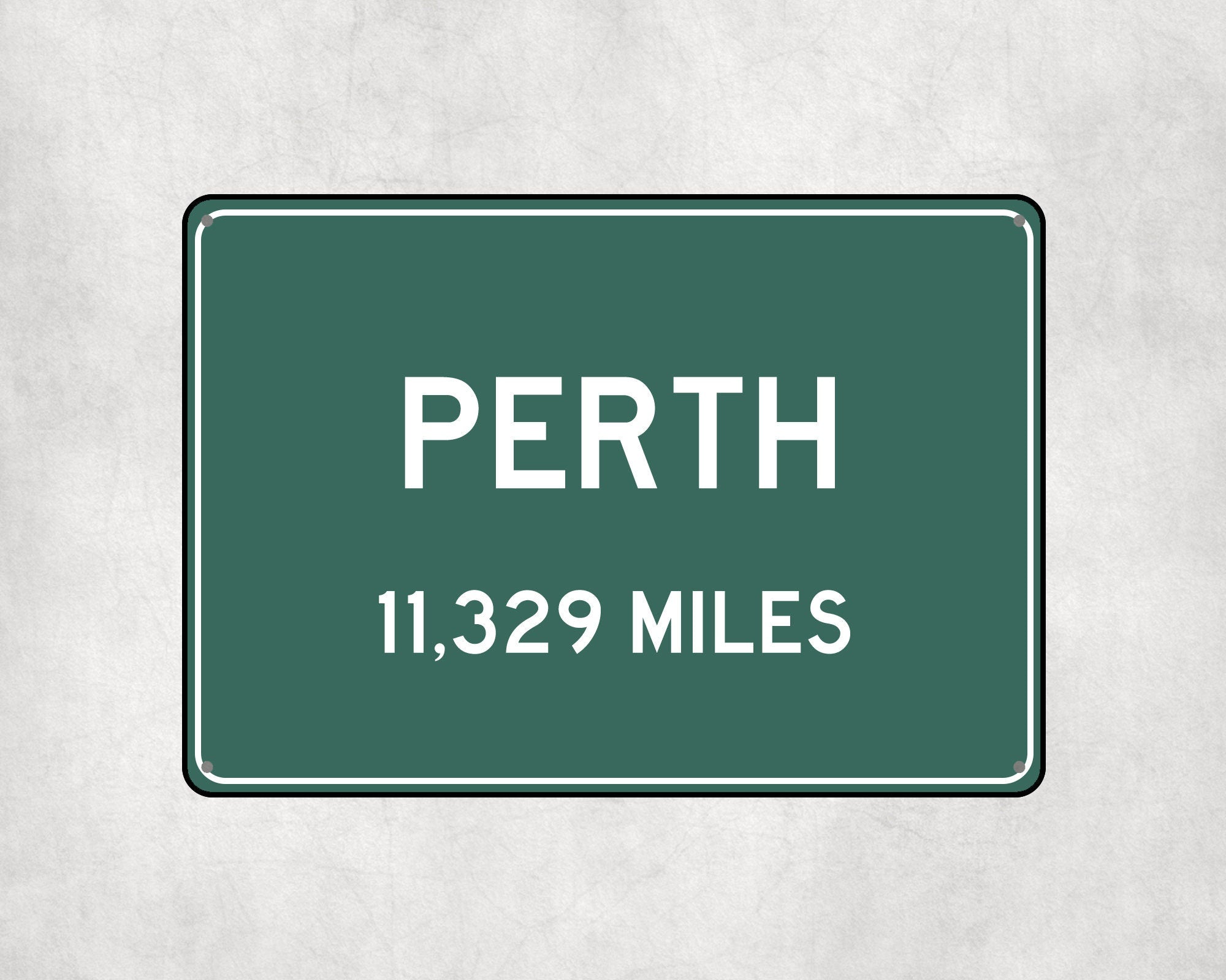 PERSONALIZED PERTH Sign, Perth City Distance Sign, City of Perth Gift, Perth Gifts, Perth Souvenir, Perth Signs