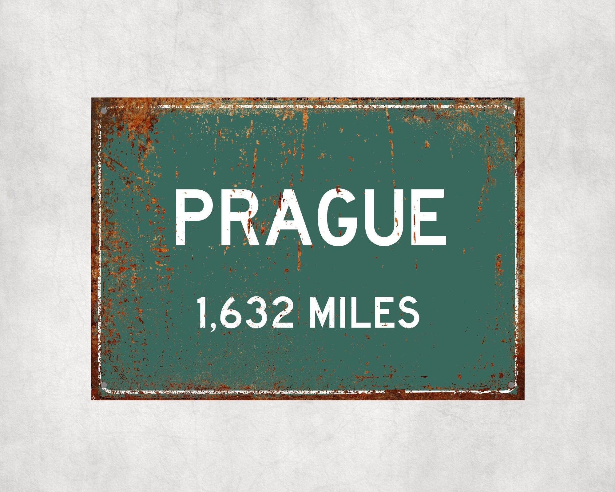 PERSONALIZED PRAGUE Sign, Prague City Distance Sign, City of Prague Gift, Prague Gifts, Prague Souvenir, Prague Signs