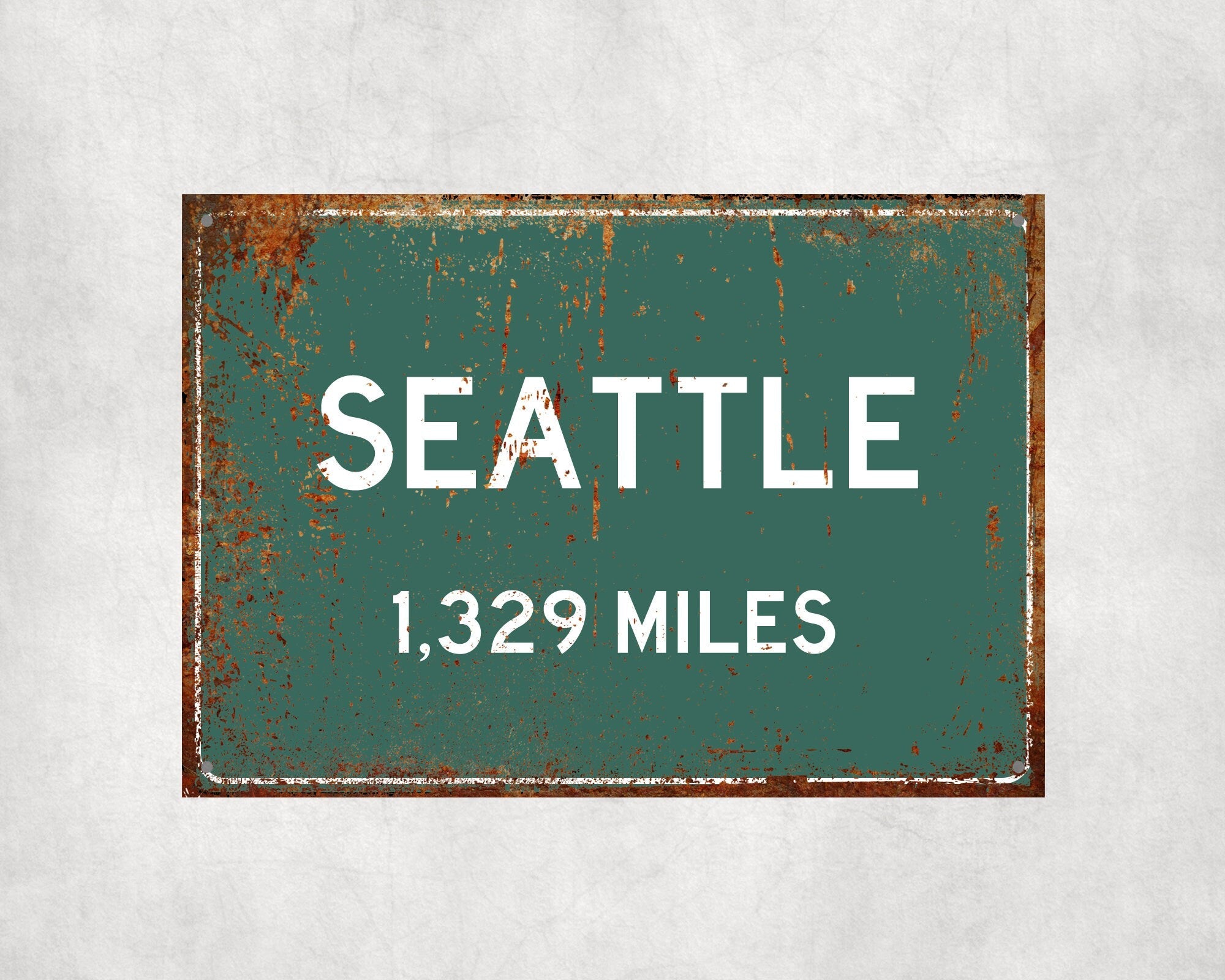 PERSONALIZED SEATTLE Sign, Seattle City Distance Sign, City of Seattle Gift, Seattle Gifts, Seattle Souvenir