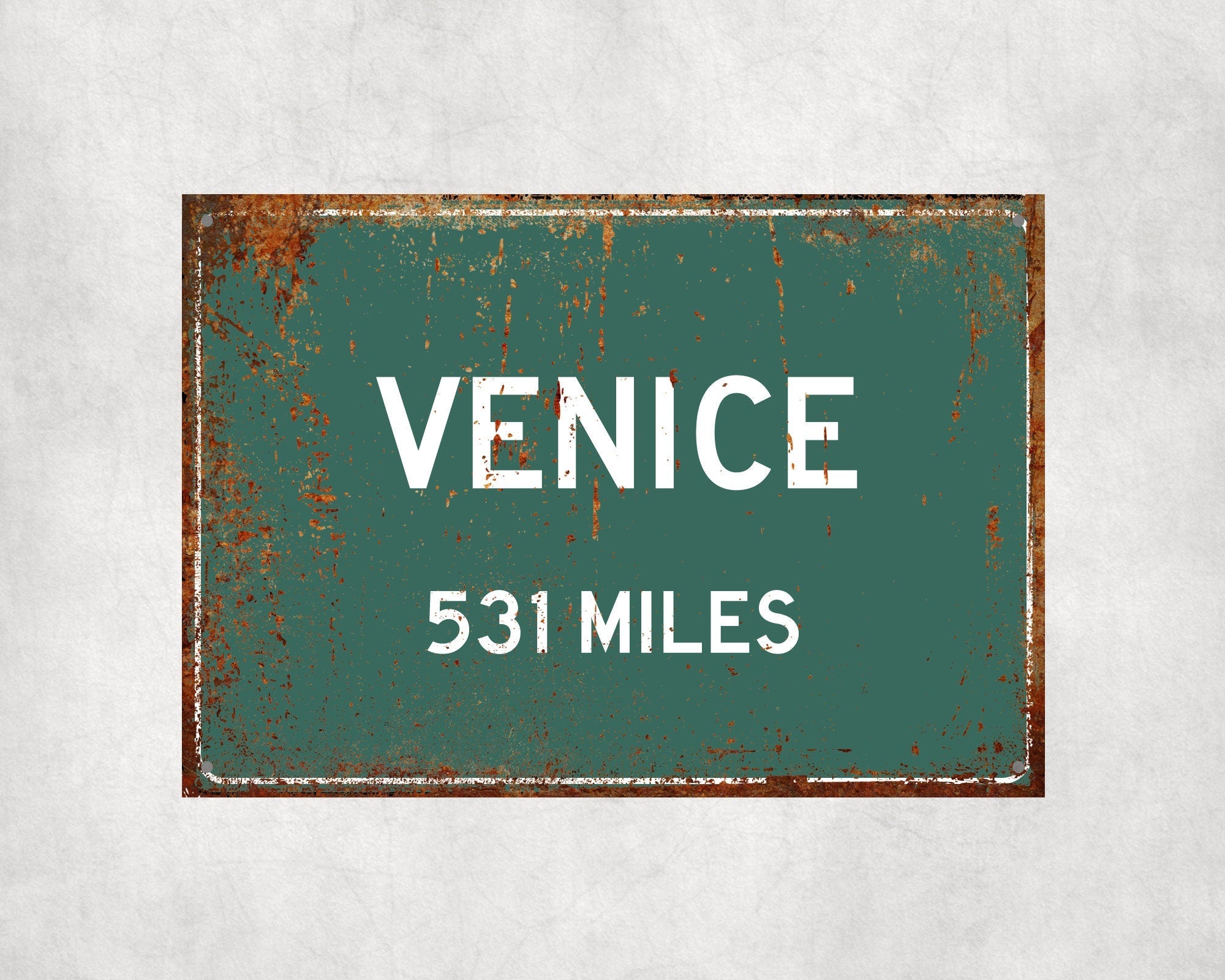 PERSONALIZED VENICE Sign, Venice City Distance Sign, City of Venice Gift, Venice Gifts, Venice Souvenir, Venice Signs