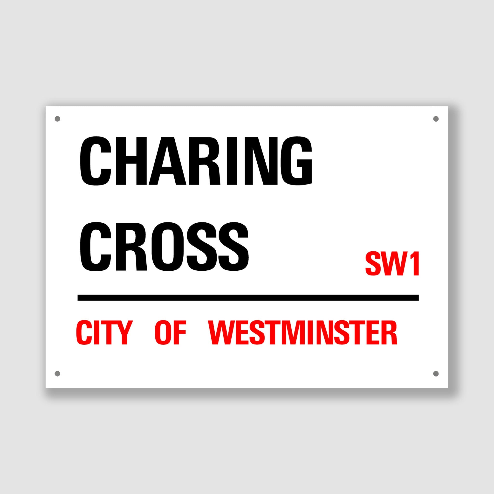 Charing Cross - City of Westminster, Street Sign, Charing Cross gift, Charing Cross Souvenir, Charing Cross Keepsake, London Gifts