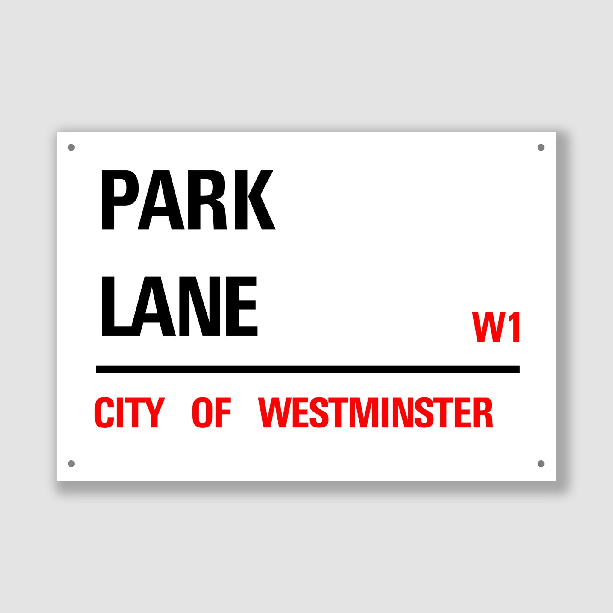 Park Lane - City of Westminster, Street Sign, Park Lane gift, Park Lane Souvenir, Park Lane Keepsake, London Gifts