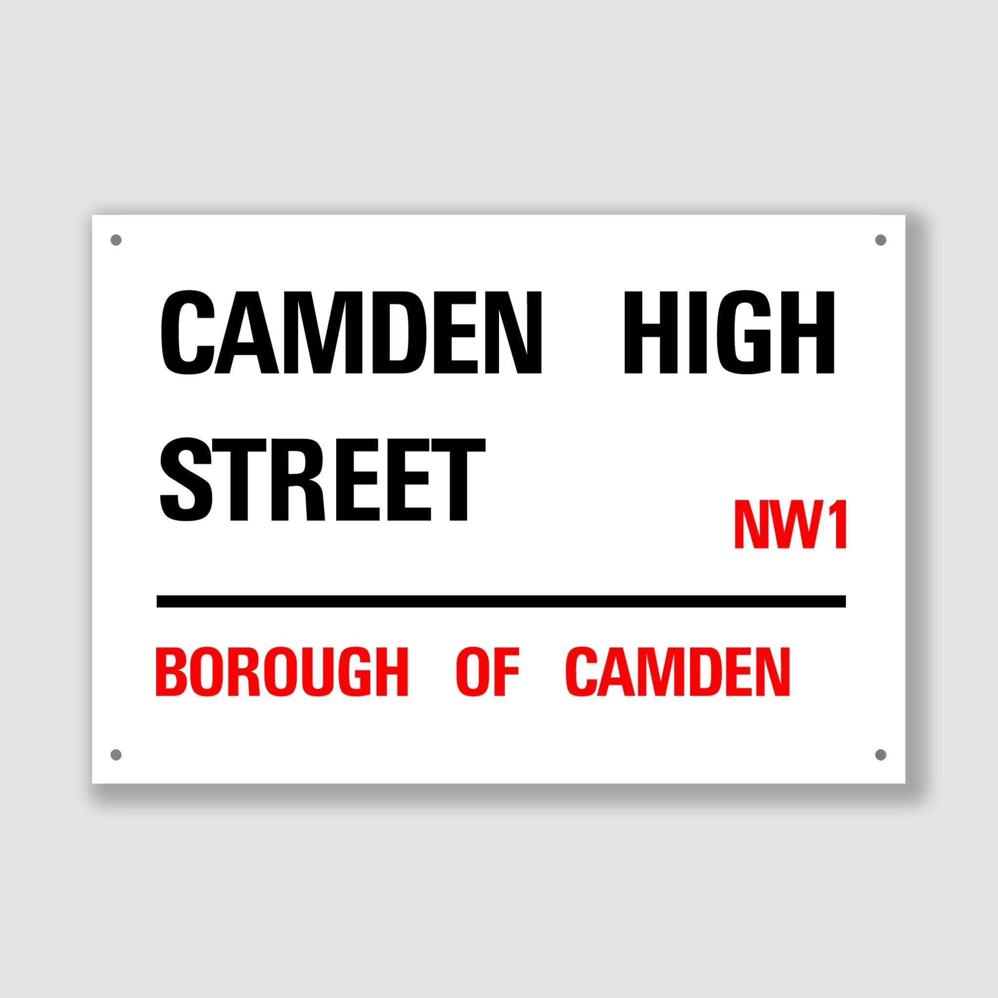 Camden High Street - Borough of Camden, Street Sign, Camden High Street gift, Camden High Street Souvenir, Camden High Street Keepsake