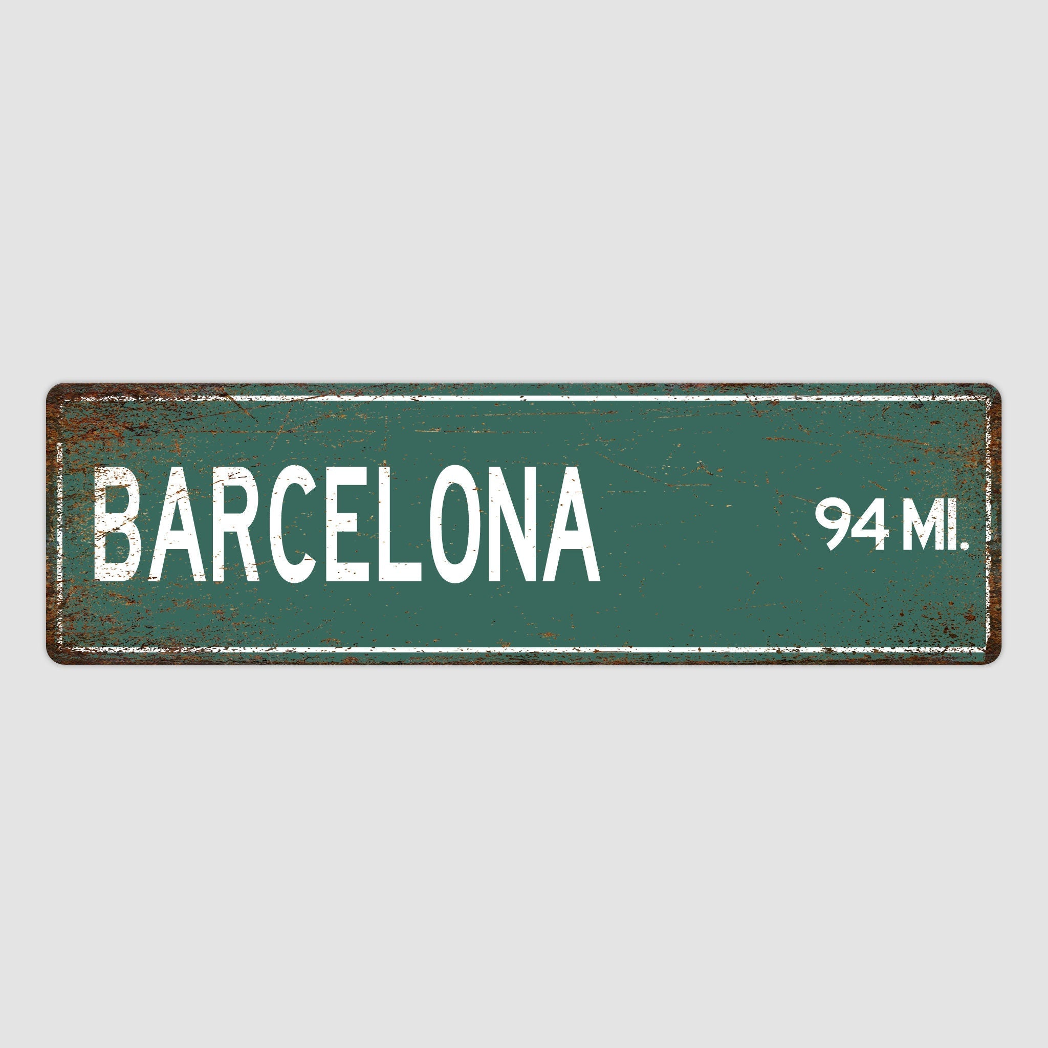 PERSONALIZED BARCELONA Sign, Barcelona City Distance Sign, City of Barcelona Gift, Barcelona Gifts, Barcelona Souvenir, Barcelona Sign