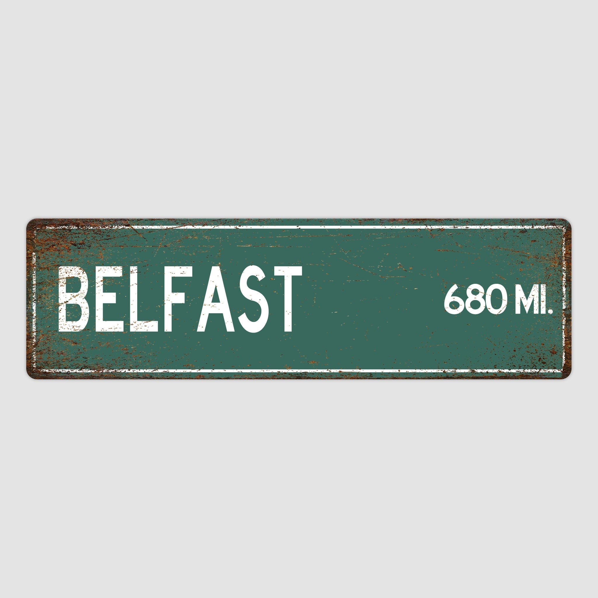 PERSONALIZED BELFAST Sign, Belfast City Distance Sign, City of Belfast Gift, Belfast Gifts, Belfast Souvenir, Belfast Sign