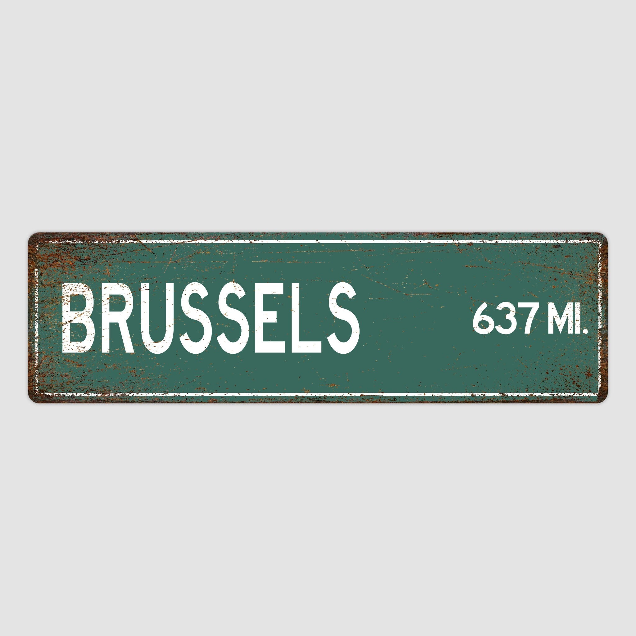 PERSONALIZED BRUSSELS Sign, Brussels City Distance Sign, City of Brussels Gift, Brussels Gifts, Brussels Souvenir, Brussels Sign