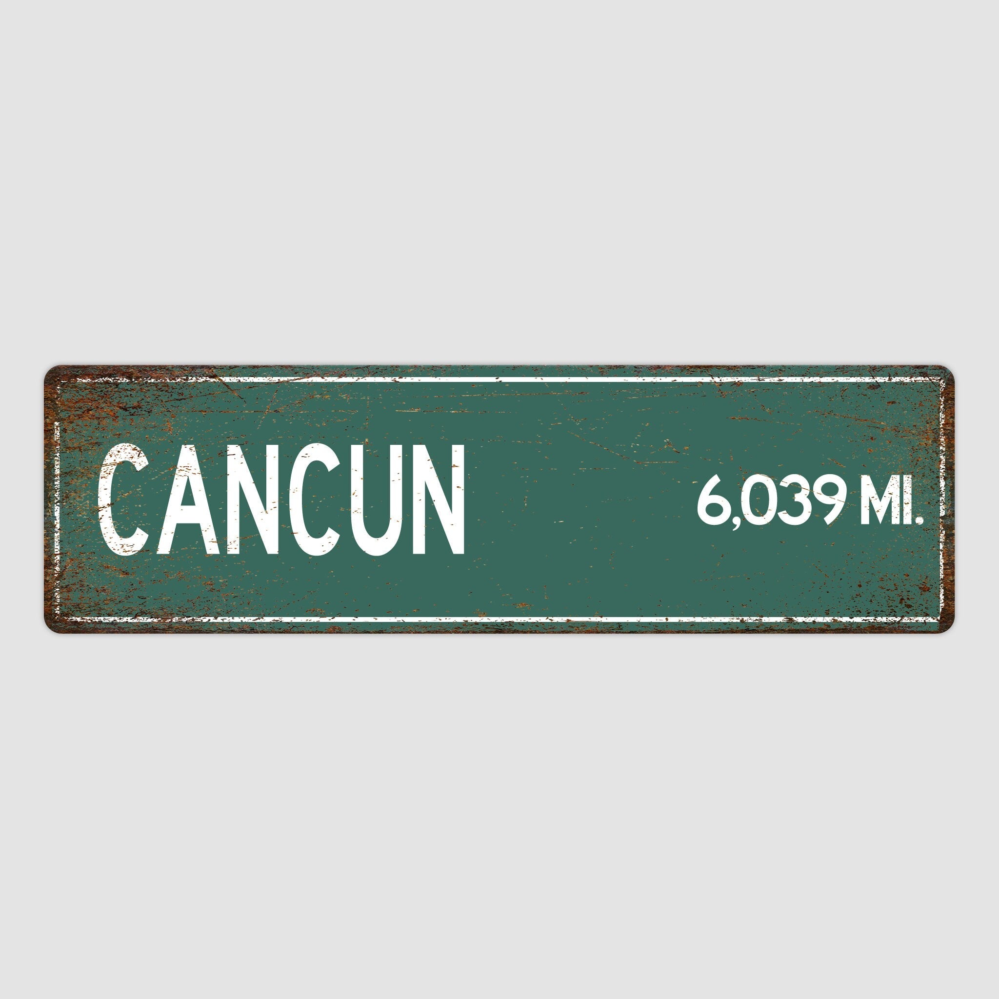 PERSONALIZED CANCUN Sign, Cancun City Distance Sign, City of Cancun Gift, Cancun Gifts, Cancun Souvenir, Cancun Sign