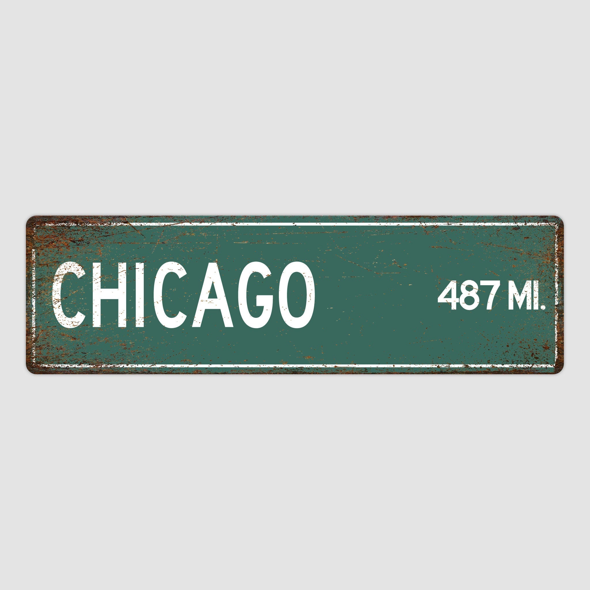 PERSONALIZED CHICAGO Sign, Chicago City Distance Sign, City of Chicago Gift, Chicago Gifts, Chicago Souvenir, Chicago Sign