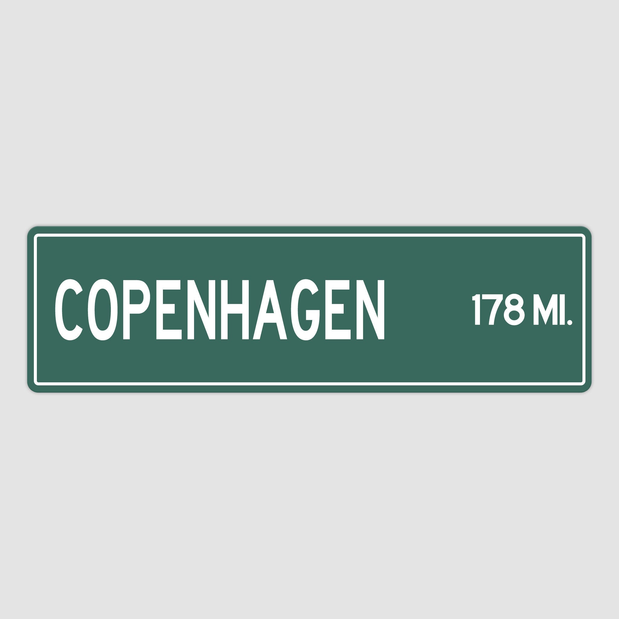 PERSONALIZED COPENHAGEN Sign, Copenhagen City Distance Sign, City of Copenhagen Gift, Copenhagen Gifts, Copenhagen Souvenir, Copenhagen Sign