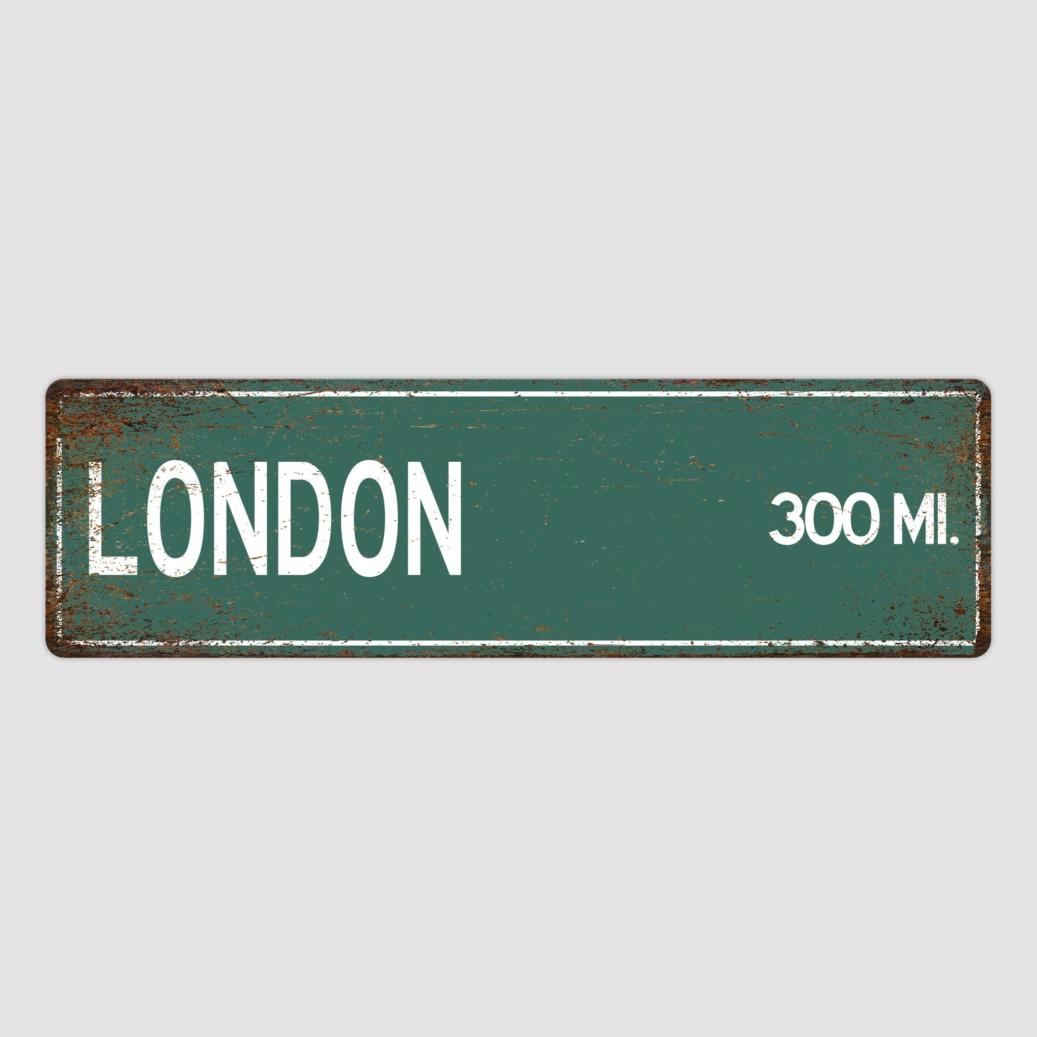 PERSONALIZED LONDON CITY Sign, London City Distance Sign, City of London Gift, London Gifts, London Souvenir, London Sign