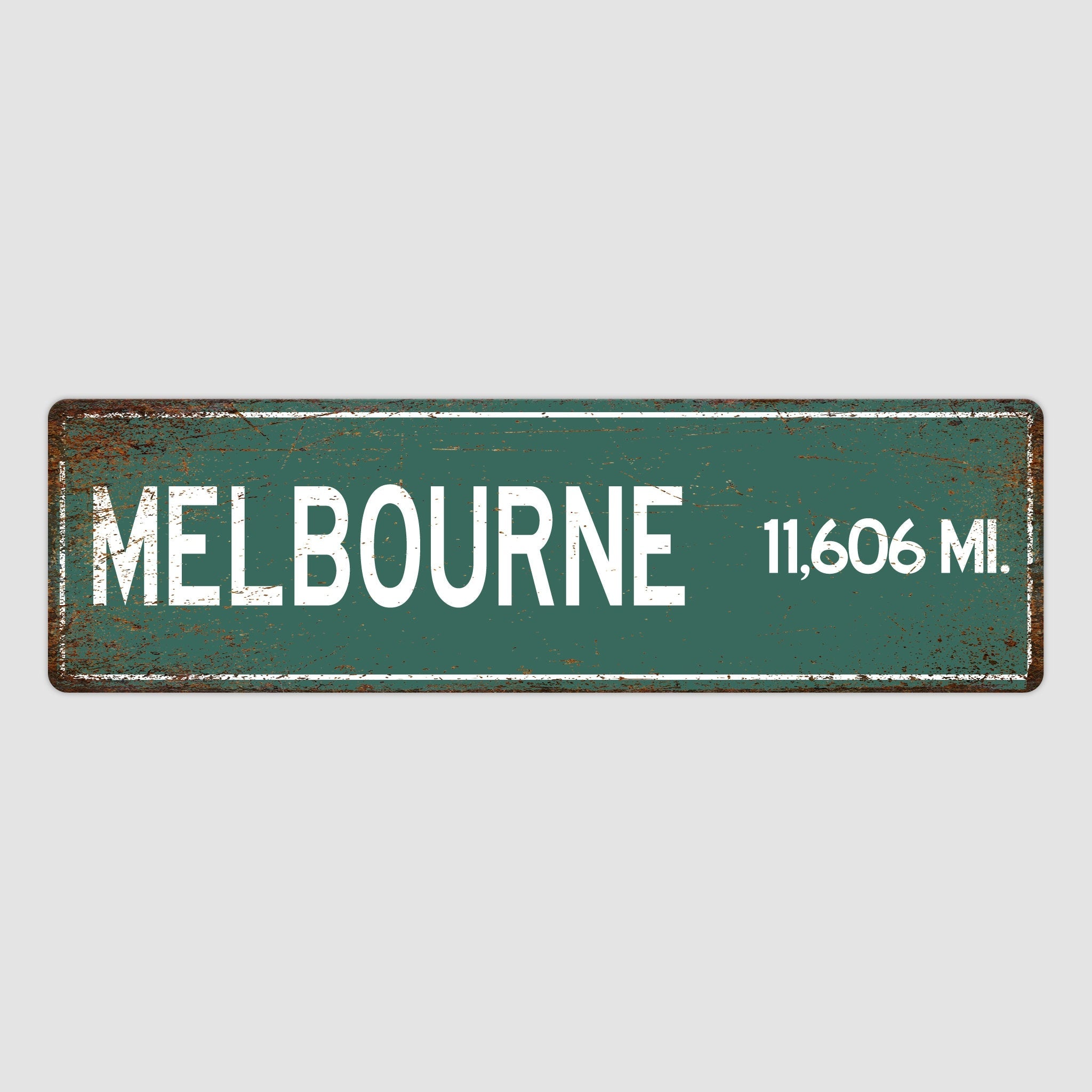 PERSONALIZED MELBOURNE Sign, Melbourne City Distance Sign, City of Melbourne Gift, Melbourne Gifts, Melbourne Souvenir, Melbourne Sign