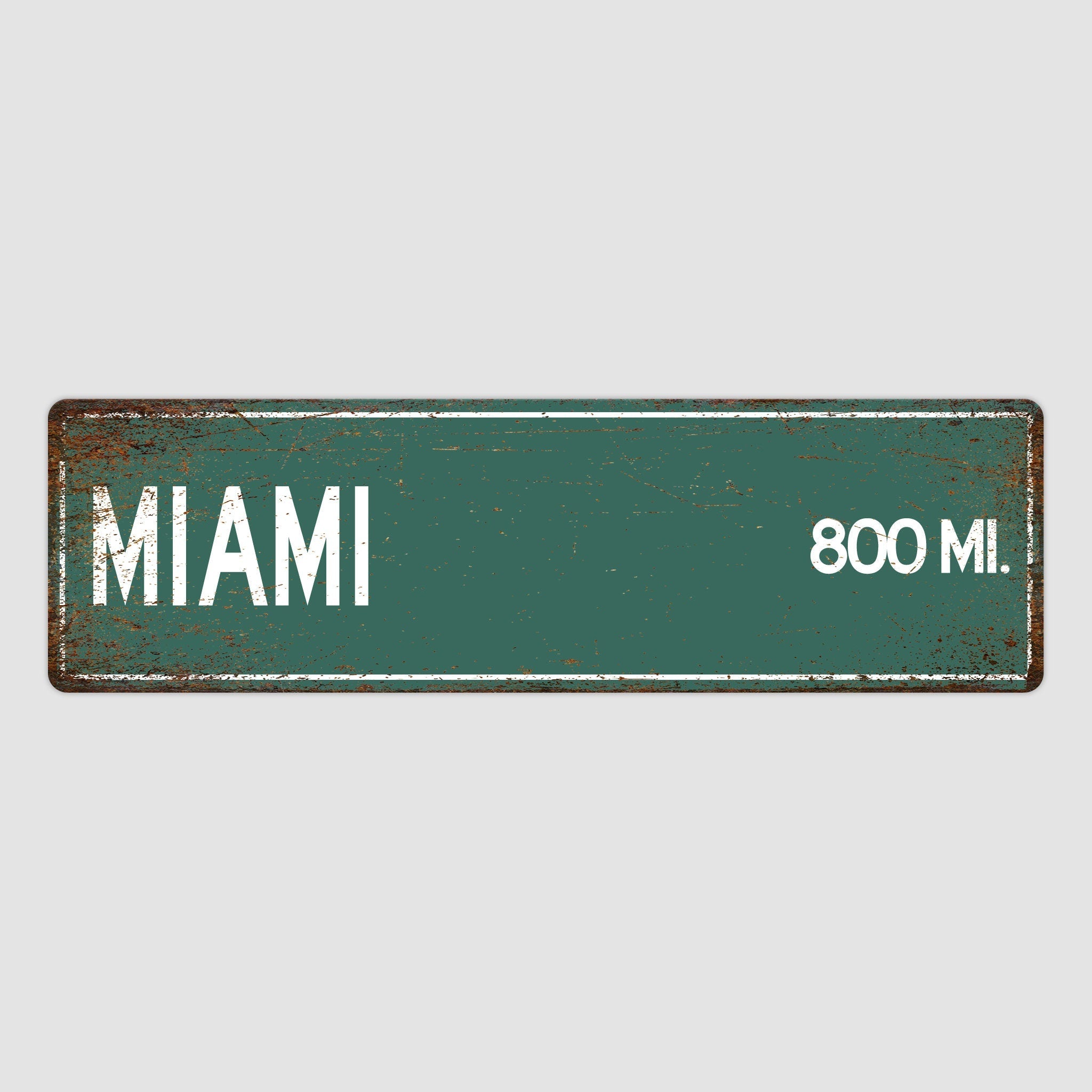 PERSONALIZED MIAMI Sign, Miami City Distance Sign, City of Miami Gift, Miami Gifts, Miami Souvenir, Miami Sign