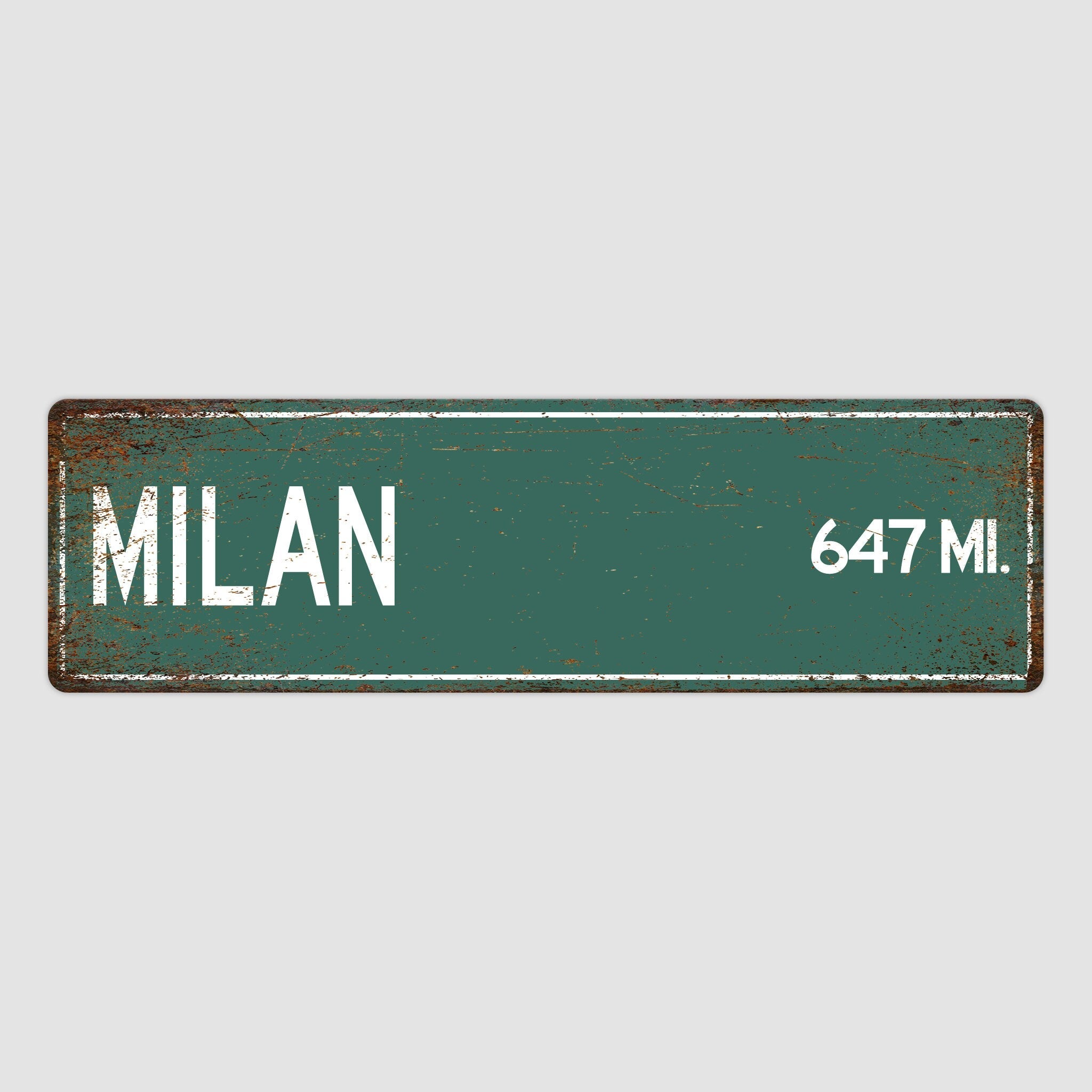 PERSONALIZED MILAN Sign, Milan City Distance Sign, City of Milan Gift, Milan Gifts, Milan Souvenir, Milan Sign