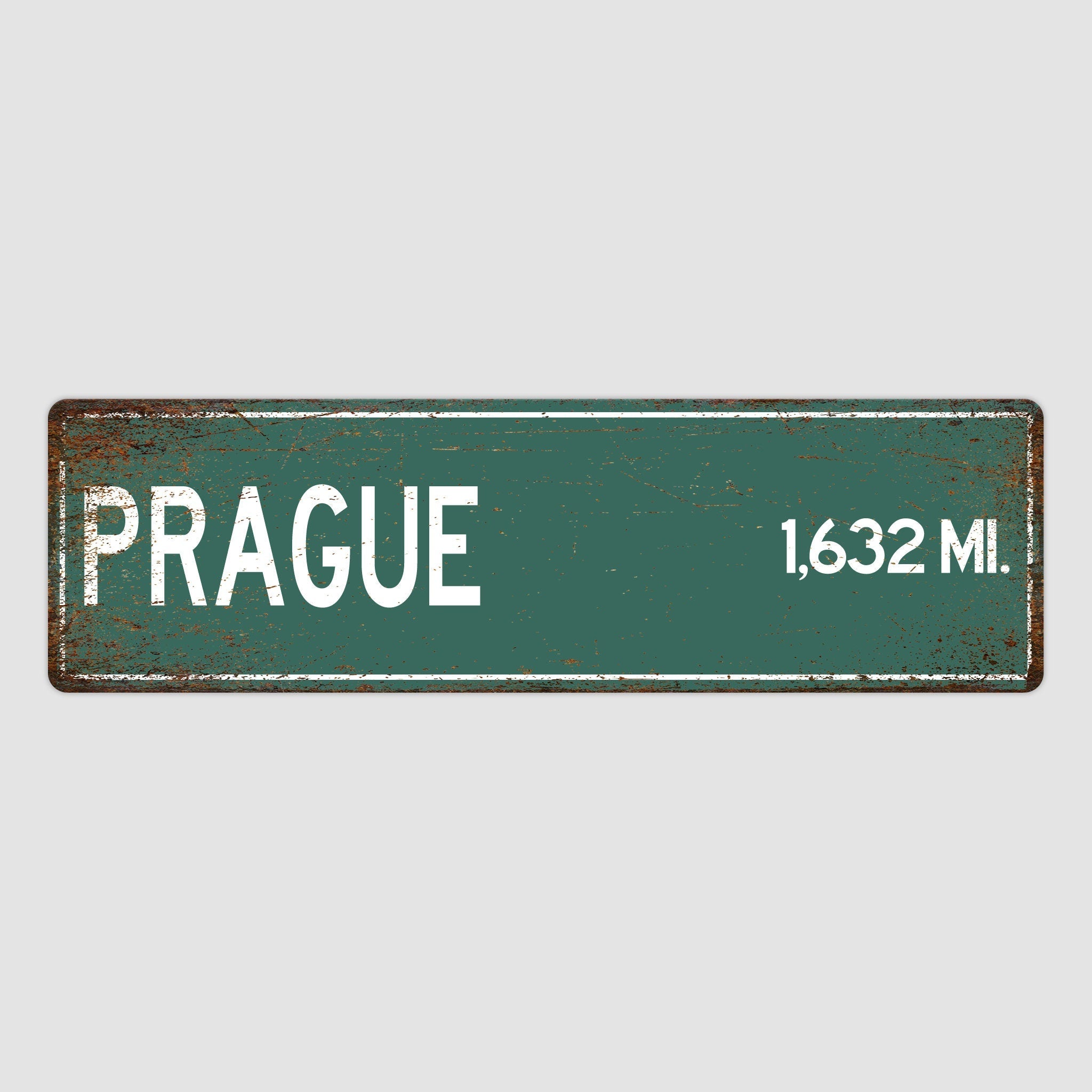 PERSONALIZED PRAGUE Sign, Prague City Distance Sign, City of Prague Gift, Prague Gifts, Prague Souvenir