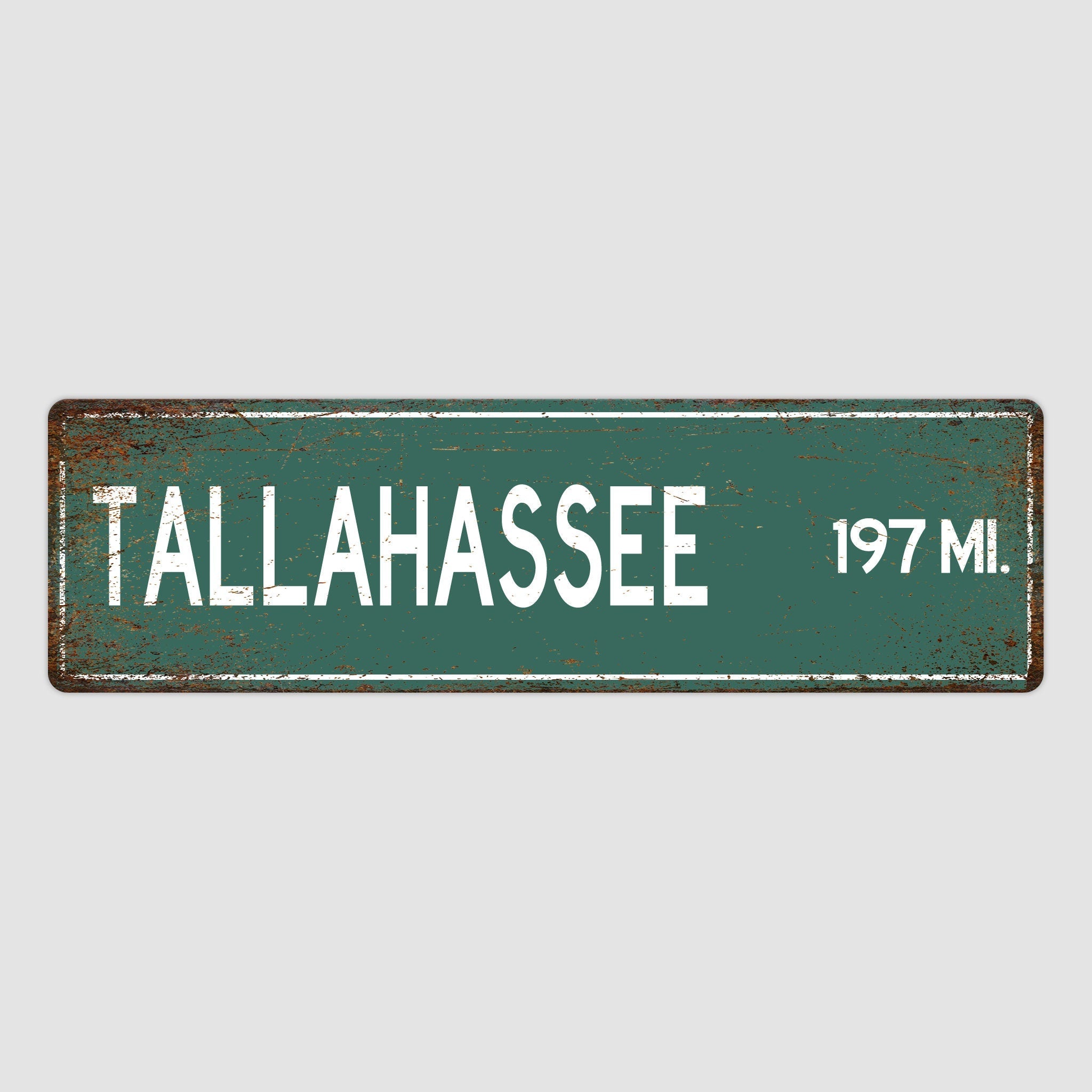 PERSONALIZED TALLAHASSEE Sign, Tallahassee City Distance Sign, City of Tallahassee Gift, Tallahassee Gifts, Tallahassee Souvenir