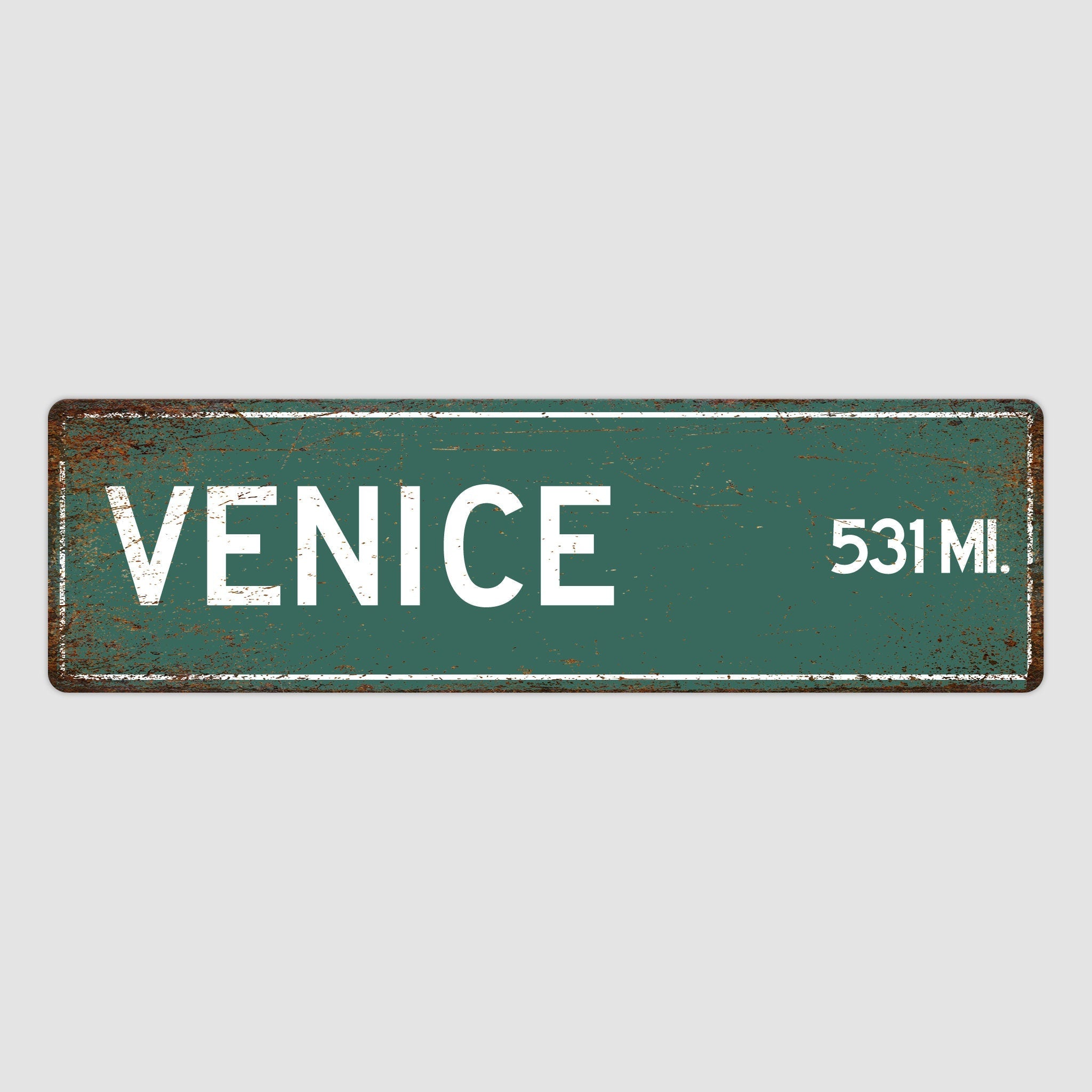 PERSONALIZED VENICE Sign, Venice City Distance Sign, City of Venice Gift, Venice Gifts, Venice Souvenir, Venice Signs