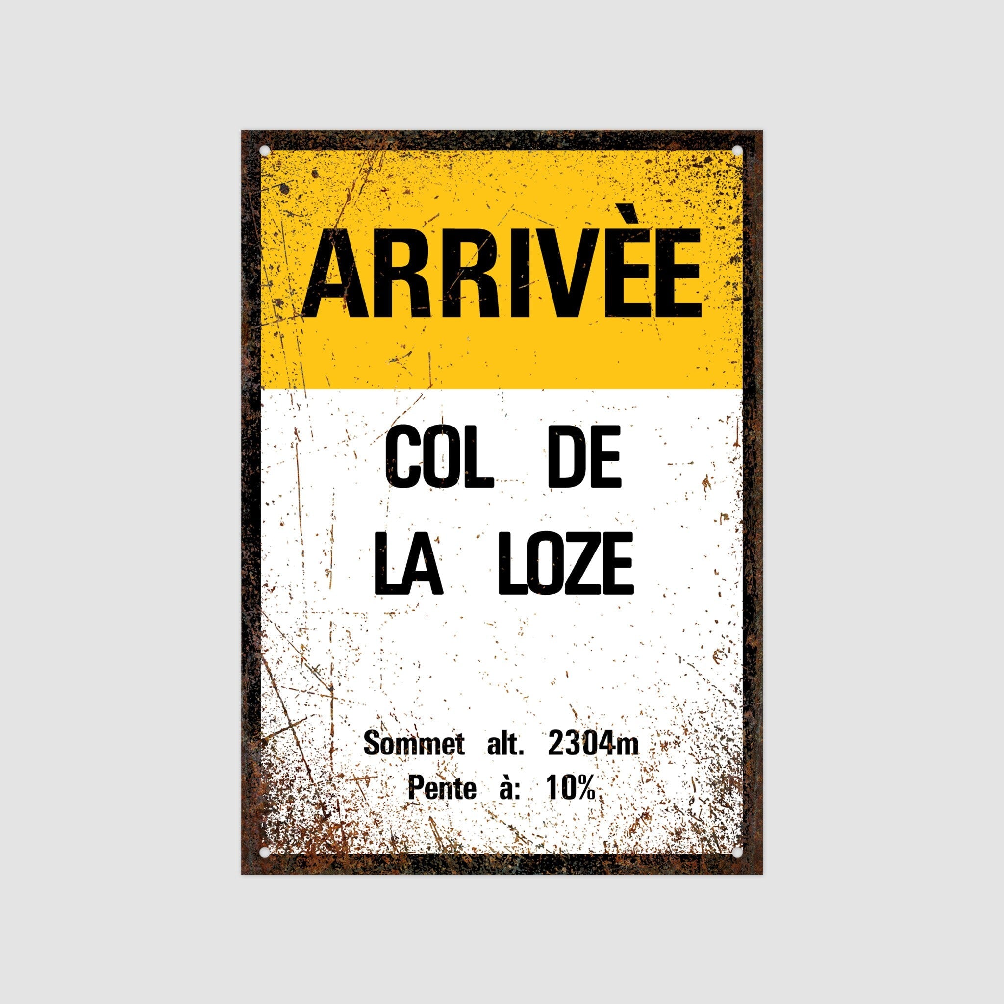 Col De La Loze - Vintage Style Tour de France Cycling Sign - Gift for Cyclist, cycling sign, metal sign, biking sign,