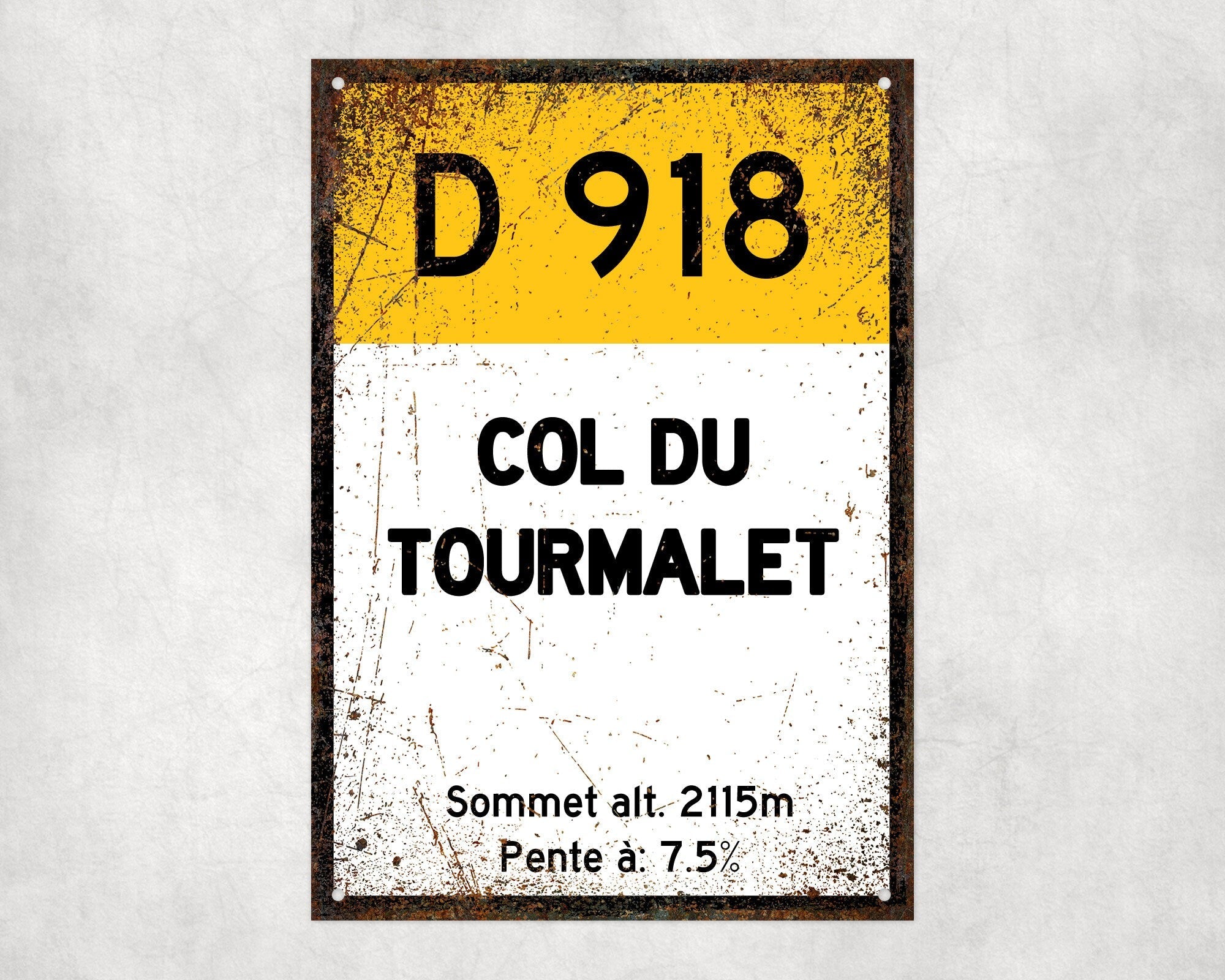 Col Du Tourmalet D918 - Vintage Style Tour de France Cycling Sign - Gift for Cyclist, cycling sign, metal sign, biking sign,