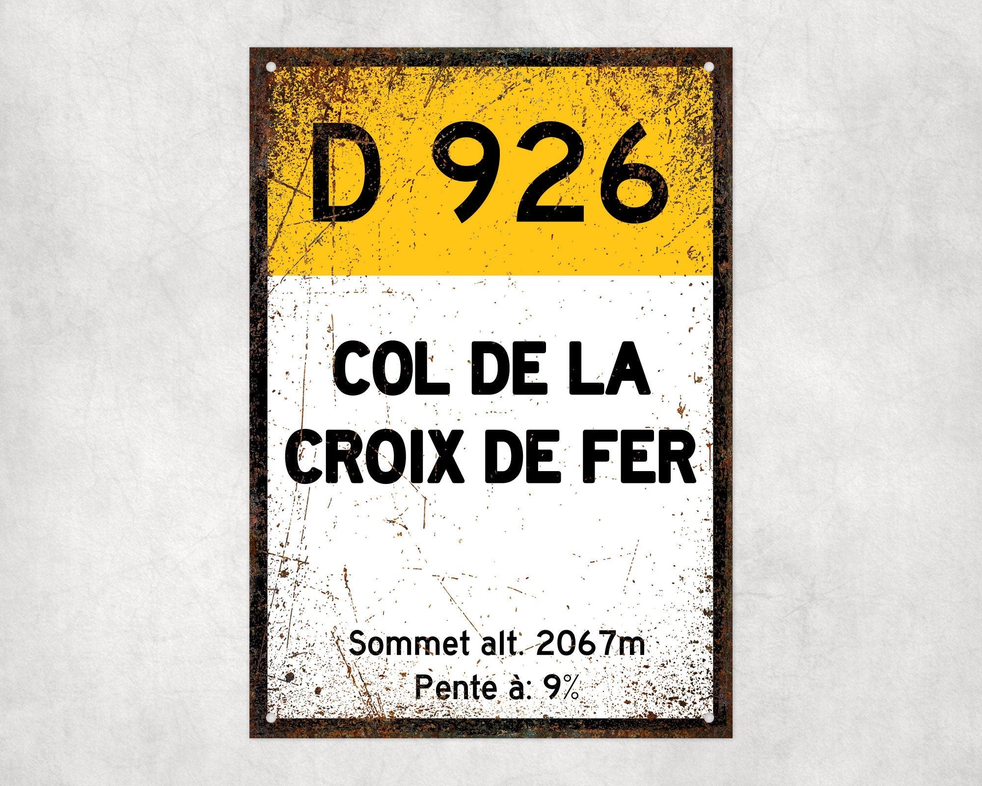 Col De La Croix De Fer D926 - Vintage Style Tour de France Cycling Sign - Gift for Cyclist, cycling sign, metal sign, biking sign,