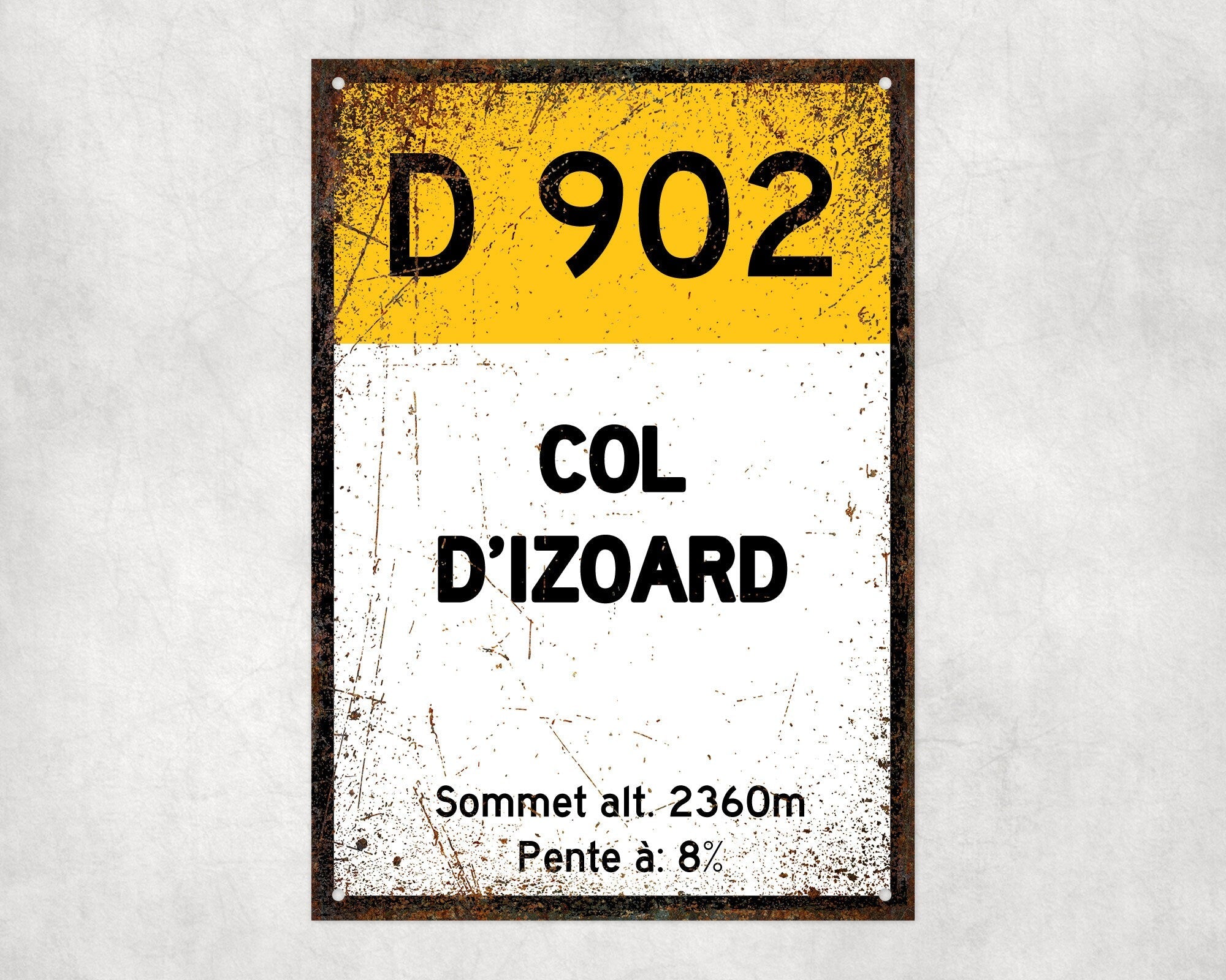 Col D'Izoard D902 - Vintage Style Tour de France Cycling Sign - Gift for Cyclist, cycling sign, metal sign, biking sign,