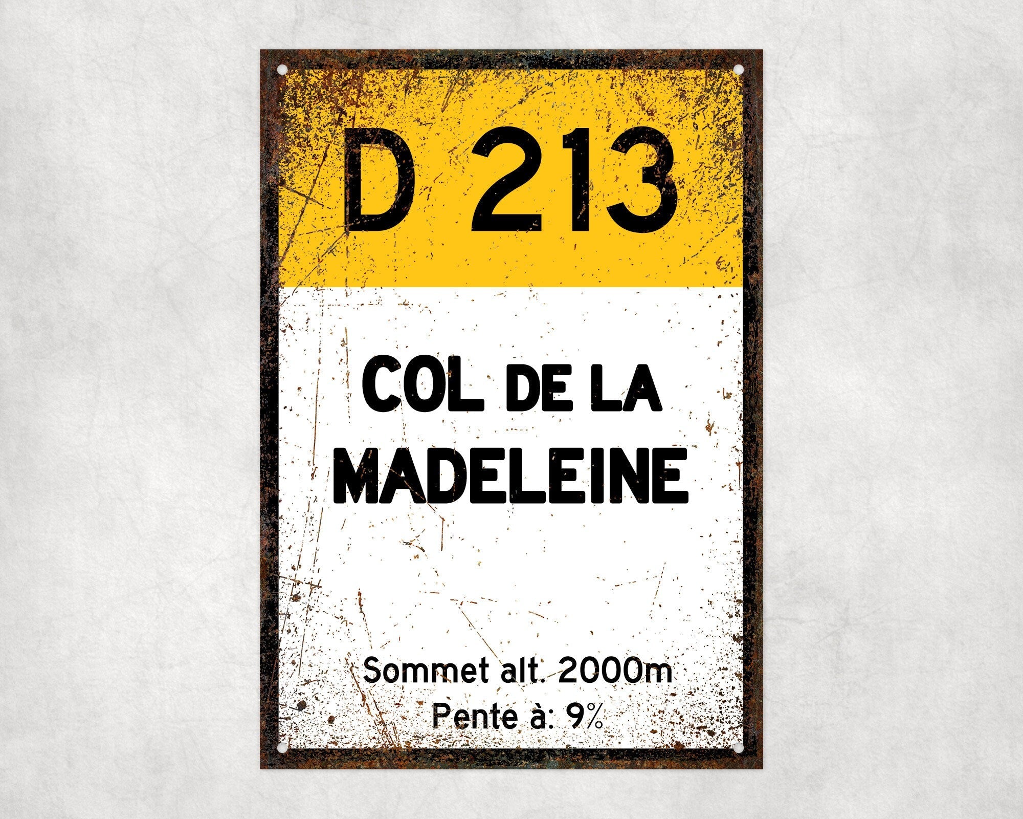 Col De La Madeleine D213 - Vintage Style Tour de France Cycling Sign - Gift for Cyclist, cycling sign, metal sign, biking sign,