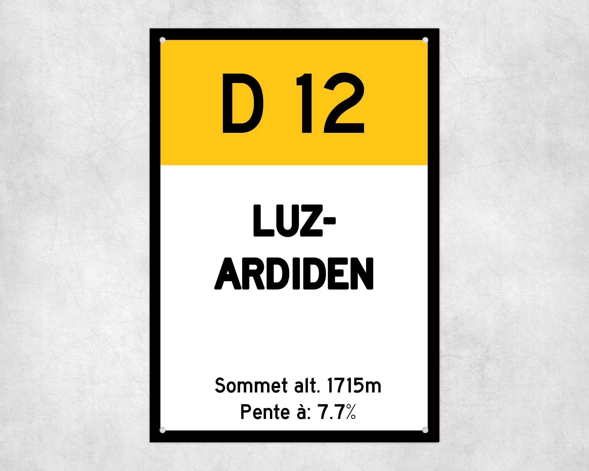 Luz-Ardiden D12 - Vintage Style Tour de France Cycling Sign - Gift for Cyclist, cycling sign, metal sign, biking sign,